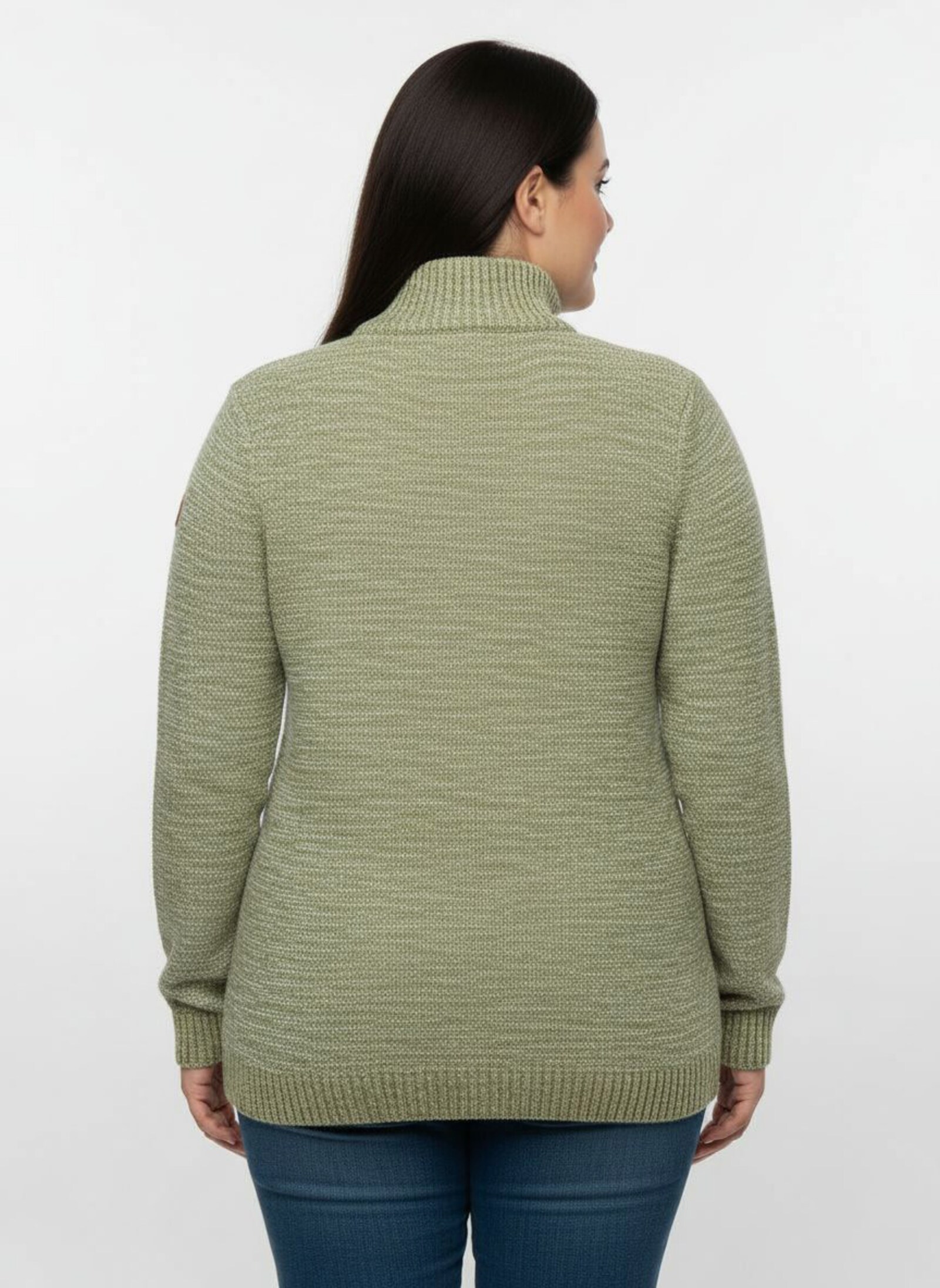 Troyer mit gerippten Abschlüssen - schilf-meliert