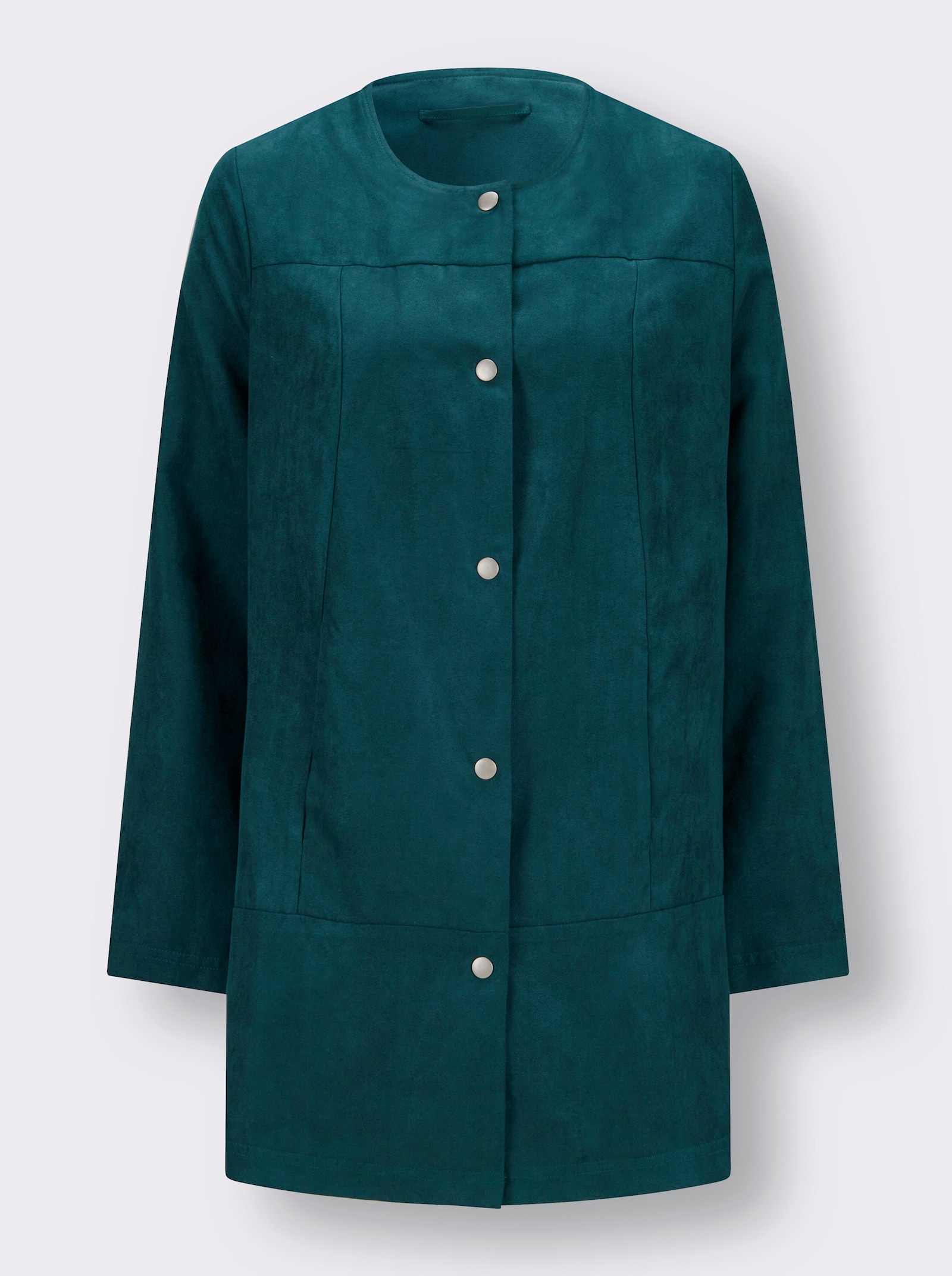 Dlouhý blejzr se vzhledem veluru - petrolejová