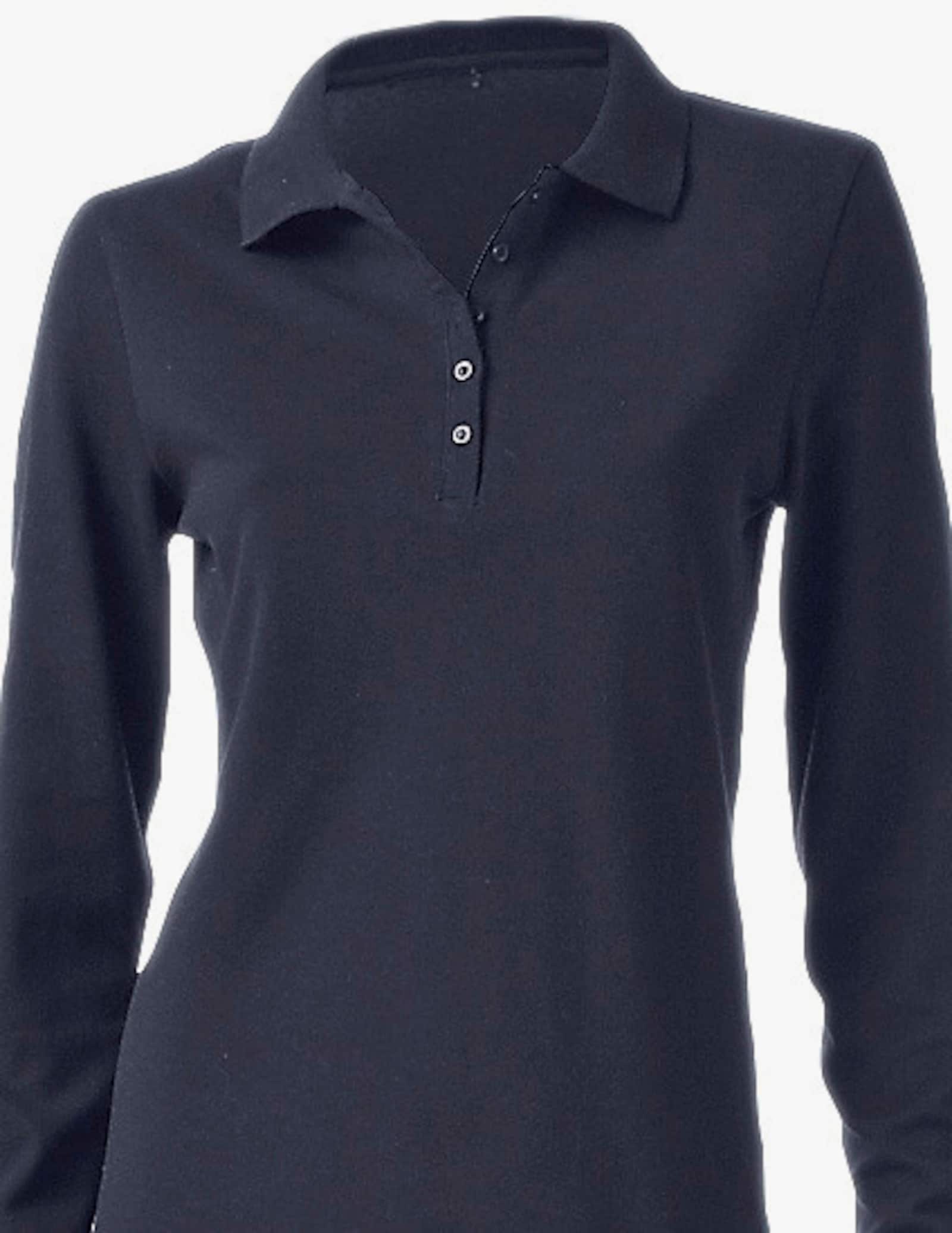 heine Langarm-Poloshirt in Pikee-Qualität - marine