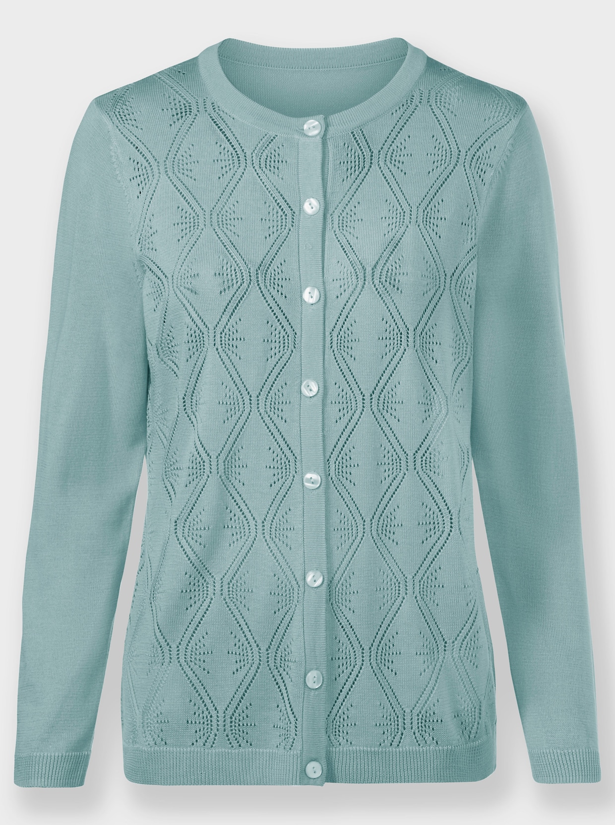 Ajourstrickjacke - mint