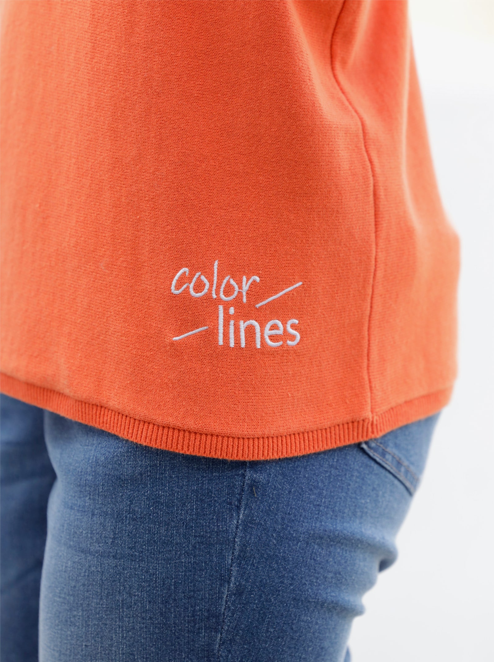 heine Langarm-Pullover mit weitem Rollkragen - orange