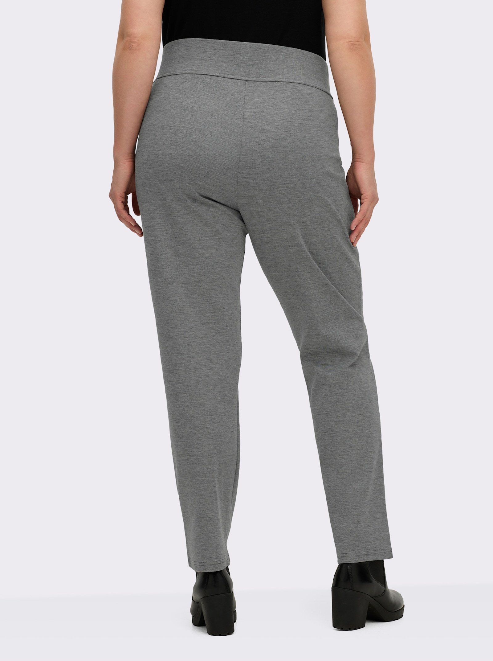 Schlupfhose in komfortabler Romanit-Qualität - steingrau-meliert