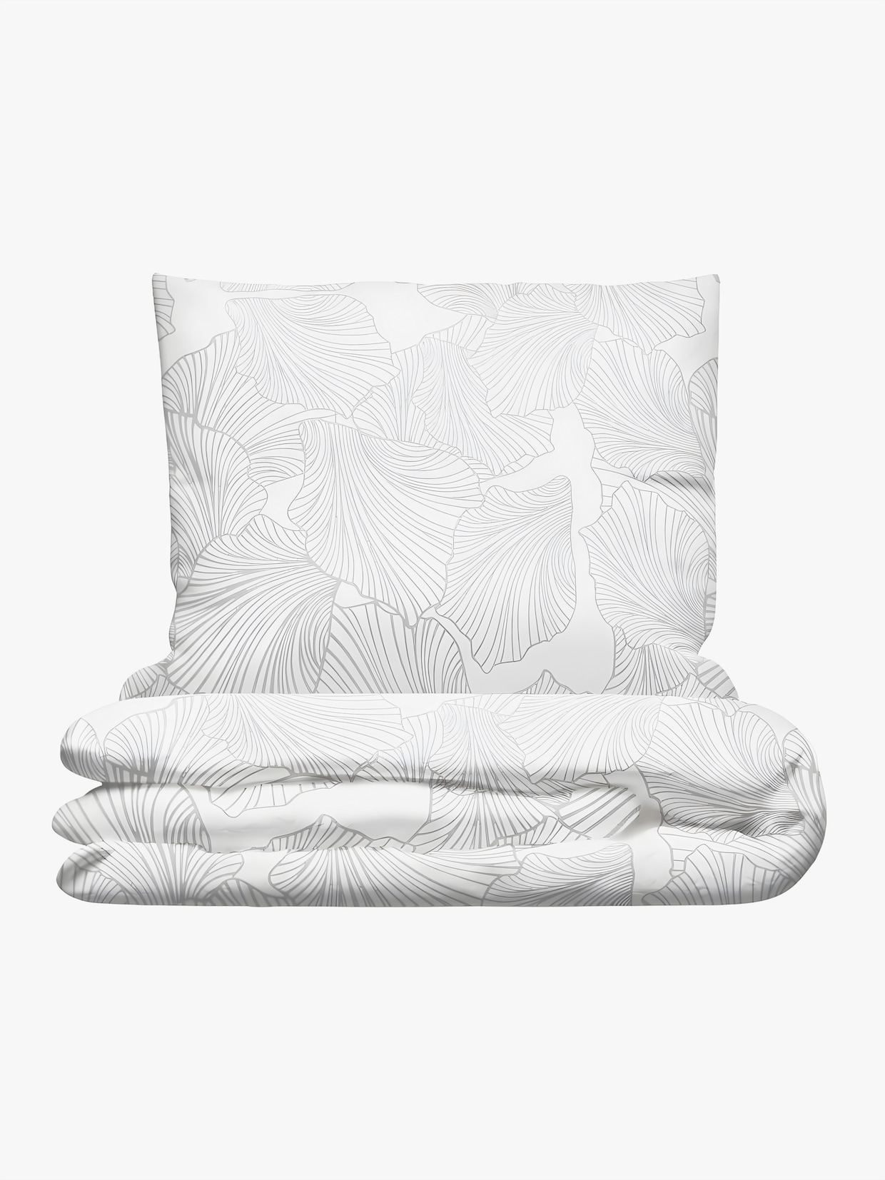 Grund Wendebettwäsche - weiß-grau-bedruckt