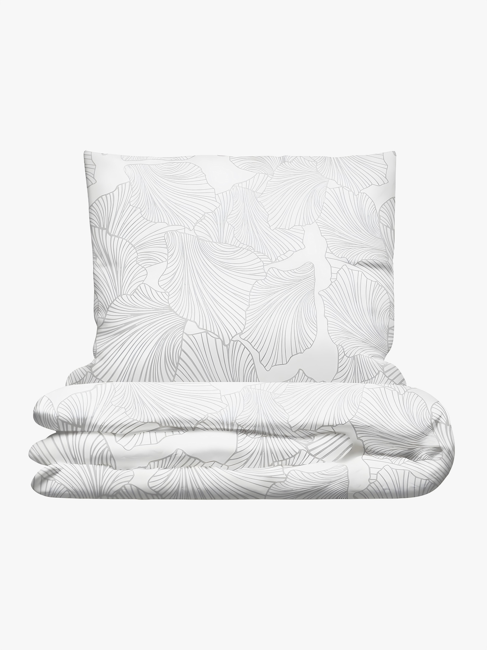 Grund Wendebettwäsche - weiß-grau-bedruckt