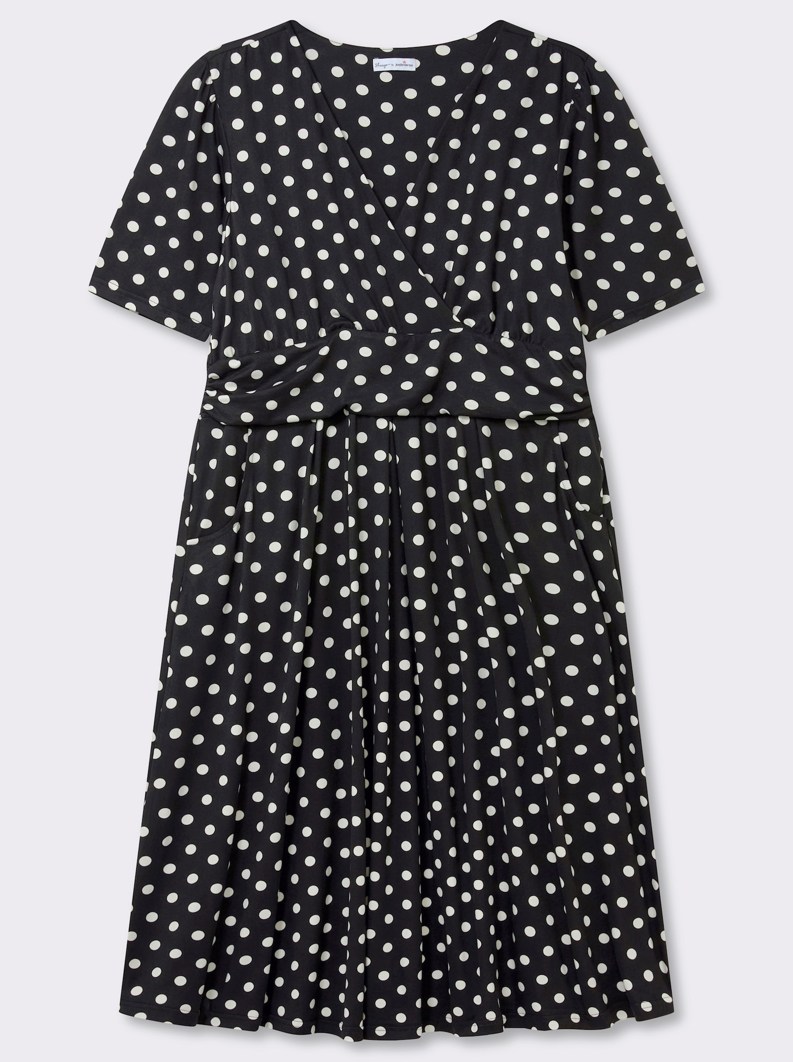 sheego by Joe Browns Jerseykleid mit Polka-Dots - schwarz-weiß-gemustert