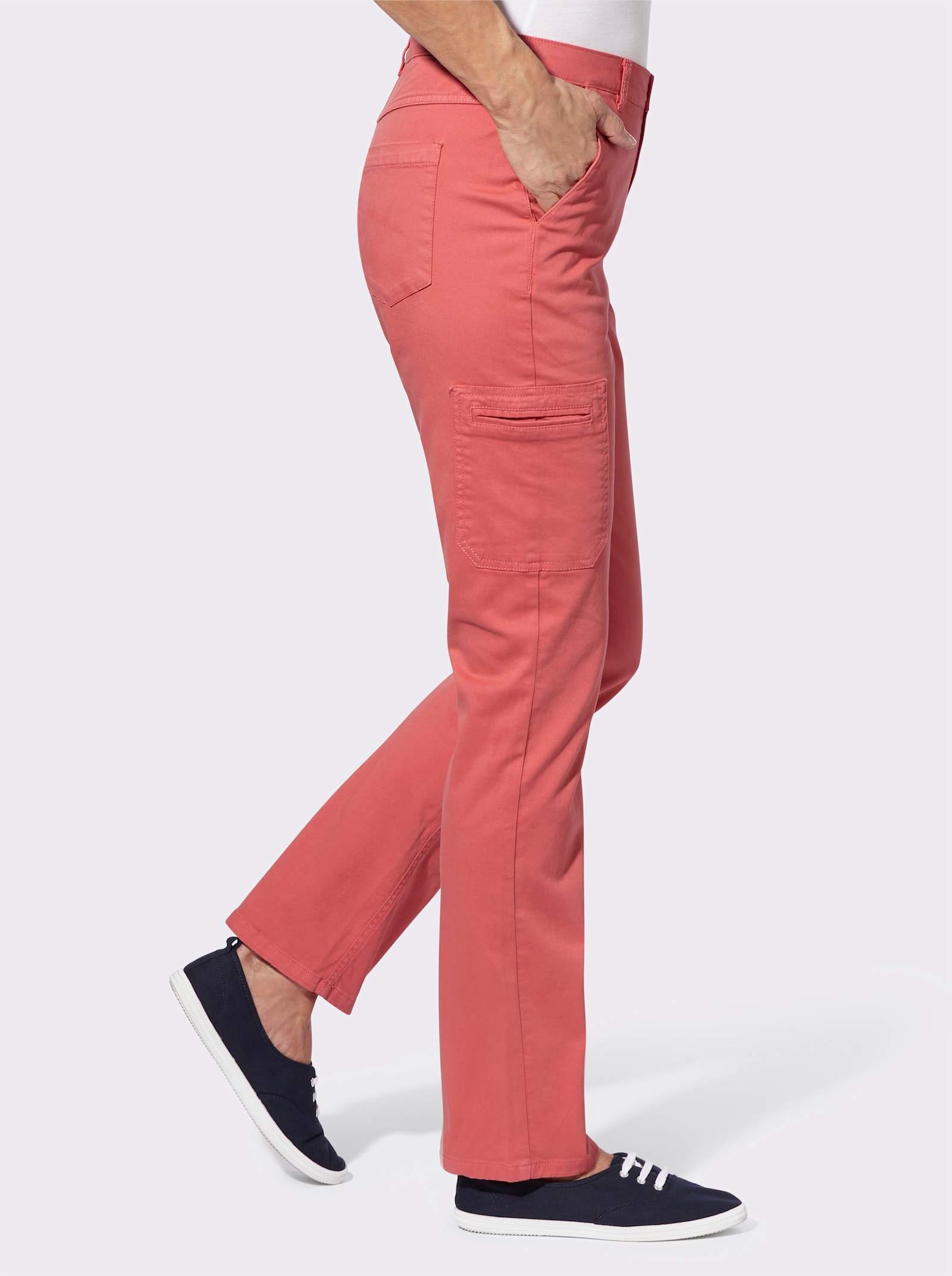 Hose mit aufgesetzten Taschen - grapefruit