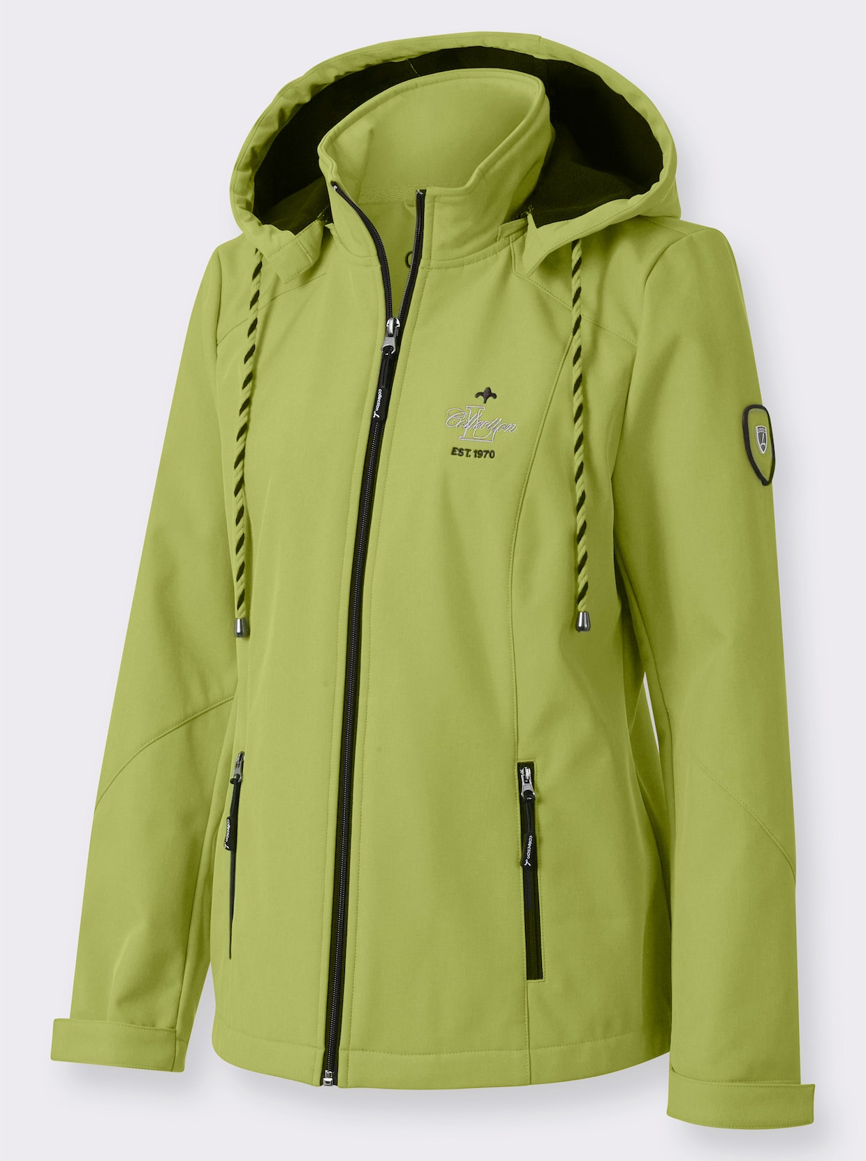 Softshelljacke - kiwi-weiss-meliert