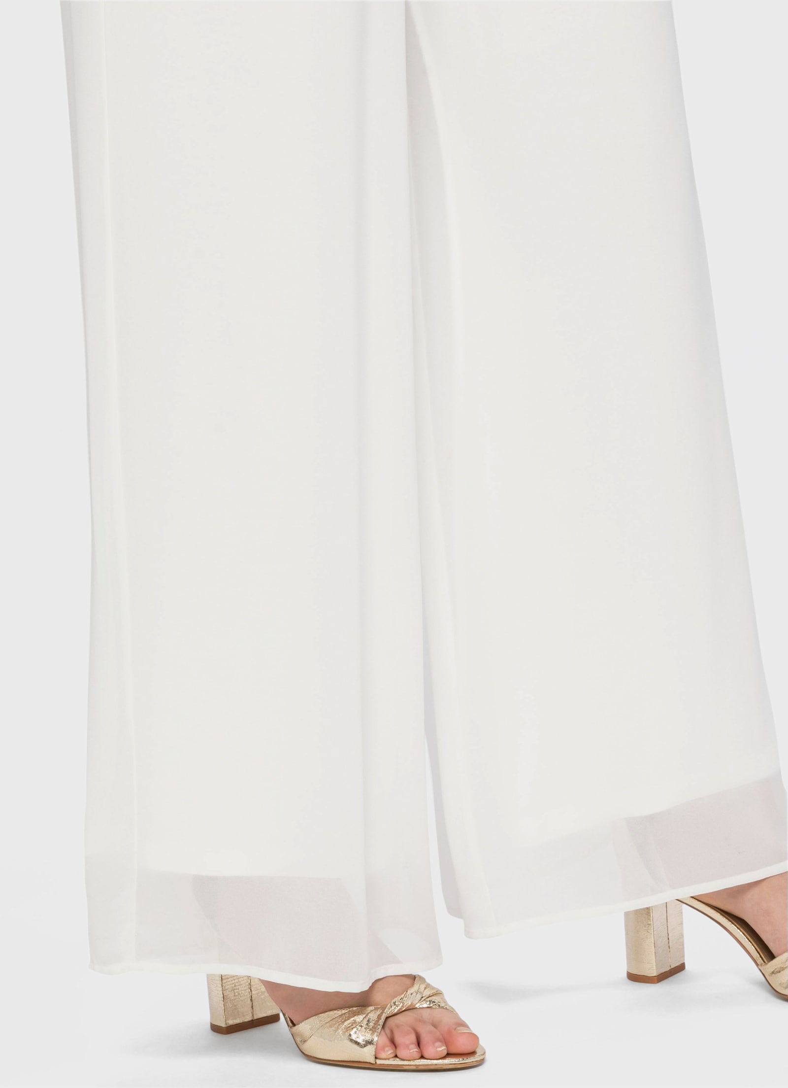 sheego Palazzohose aus Chiffon, im Lagenlook - offwhite