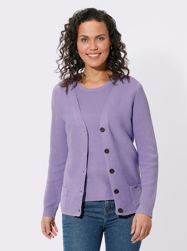 Twin-Set aus reiner Baumwolle - lavendel