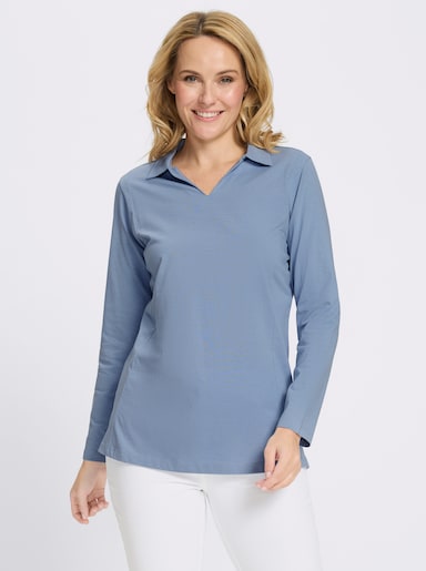 Poloshirt mit Seitenschlitzen - bleu