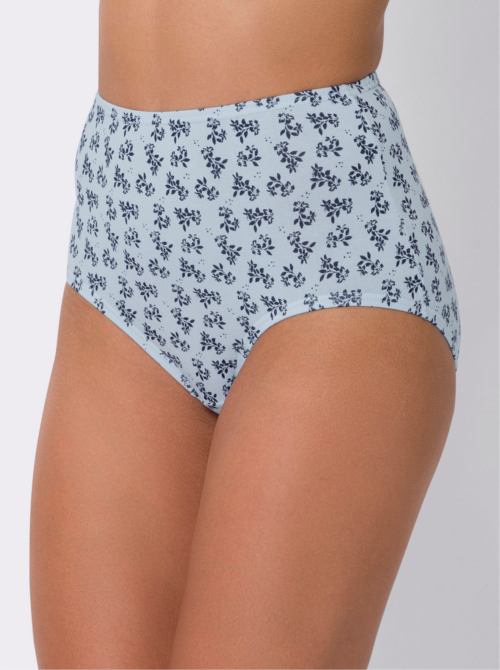 Taillenslip mit Baumwollzwickel - nachtblau-hellblau