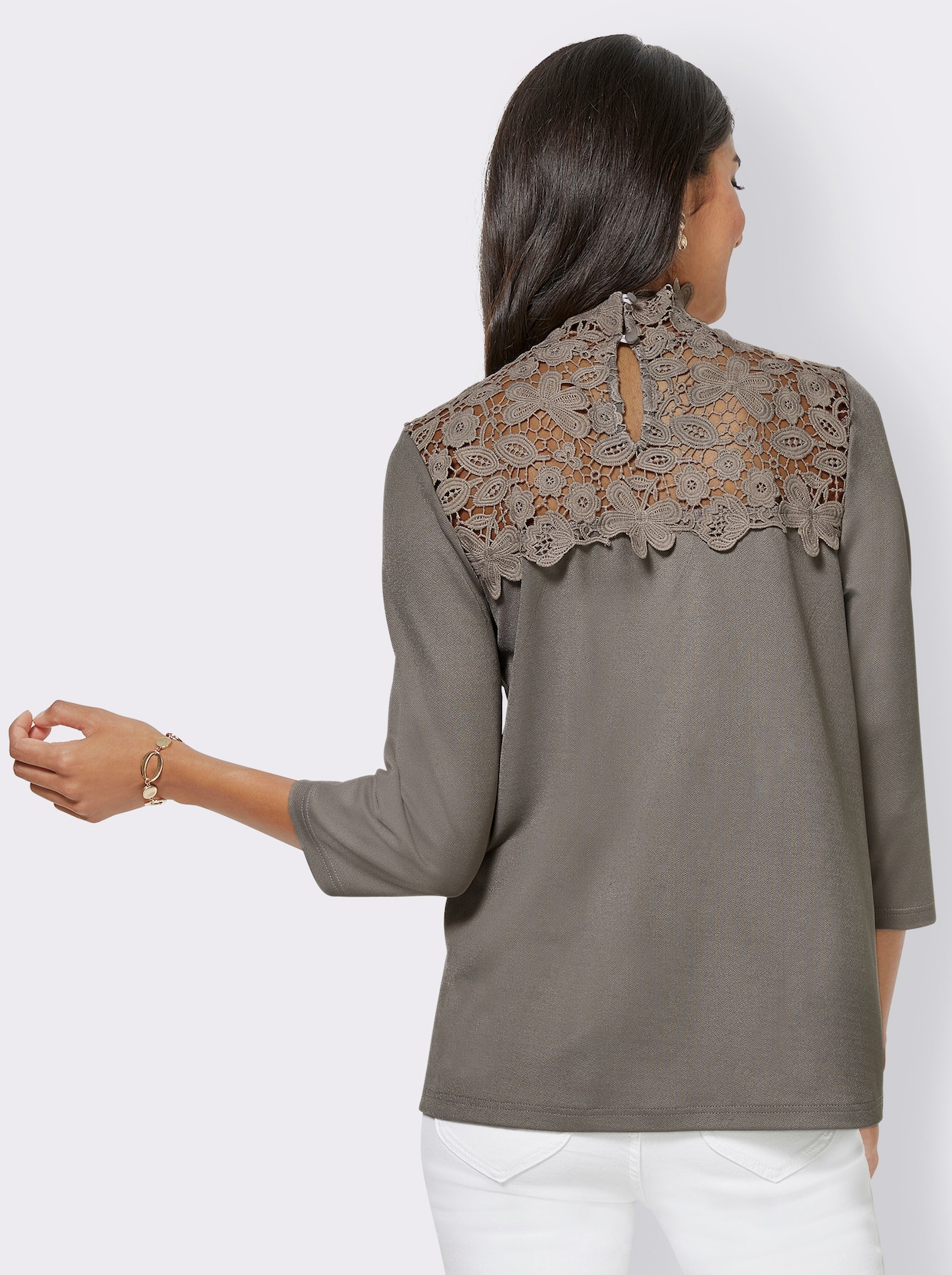 Kanten shirt - taupe