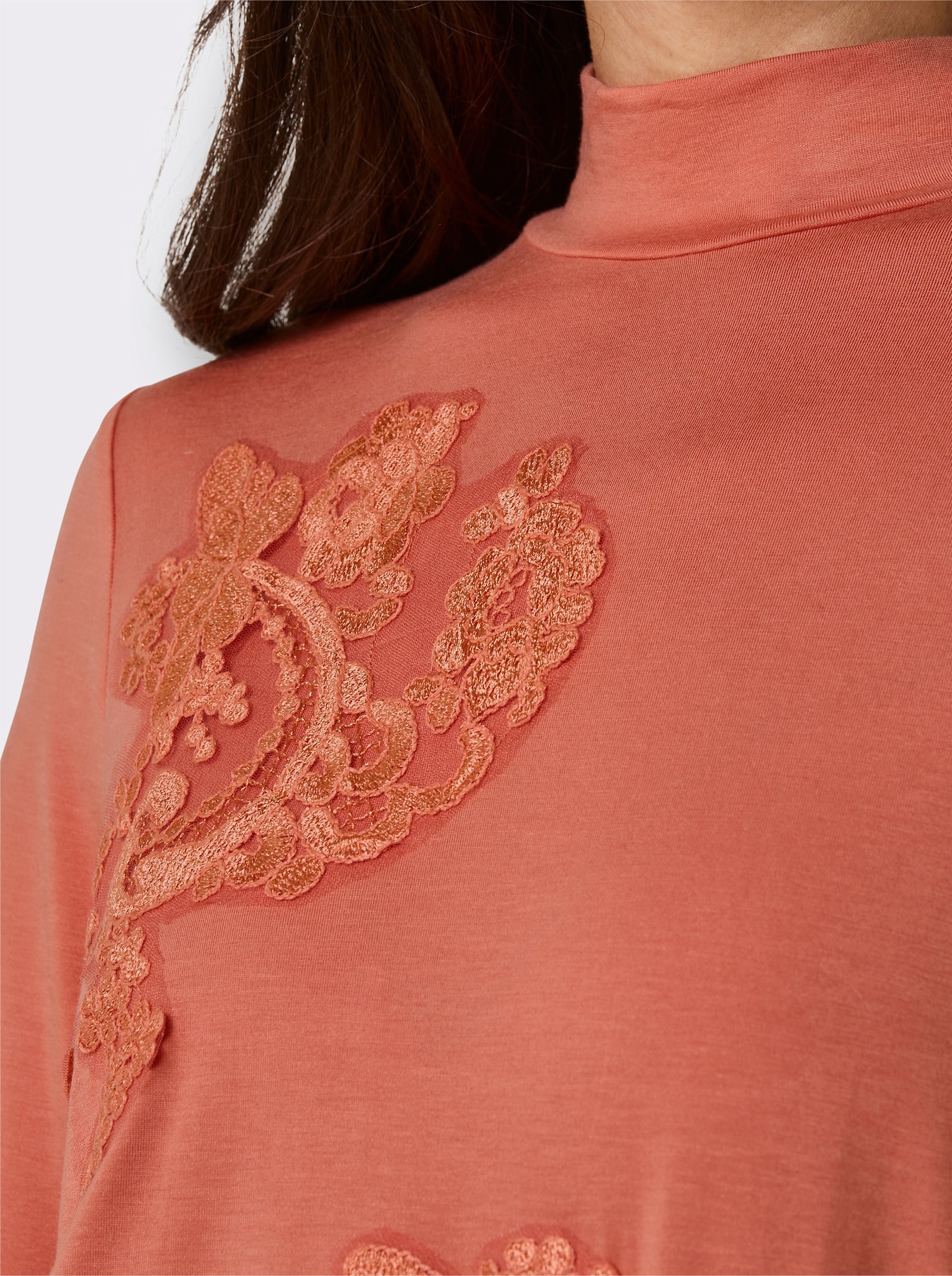 CREATION L PREMIUM Langarmshirt - papaya