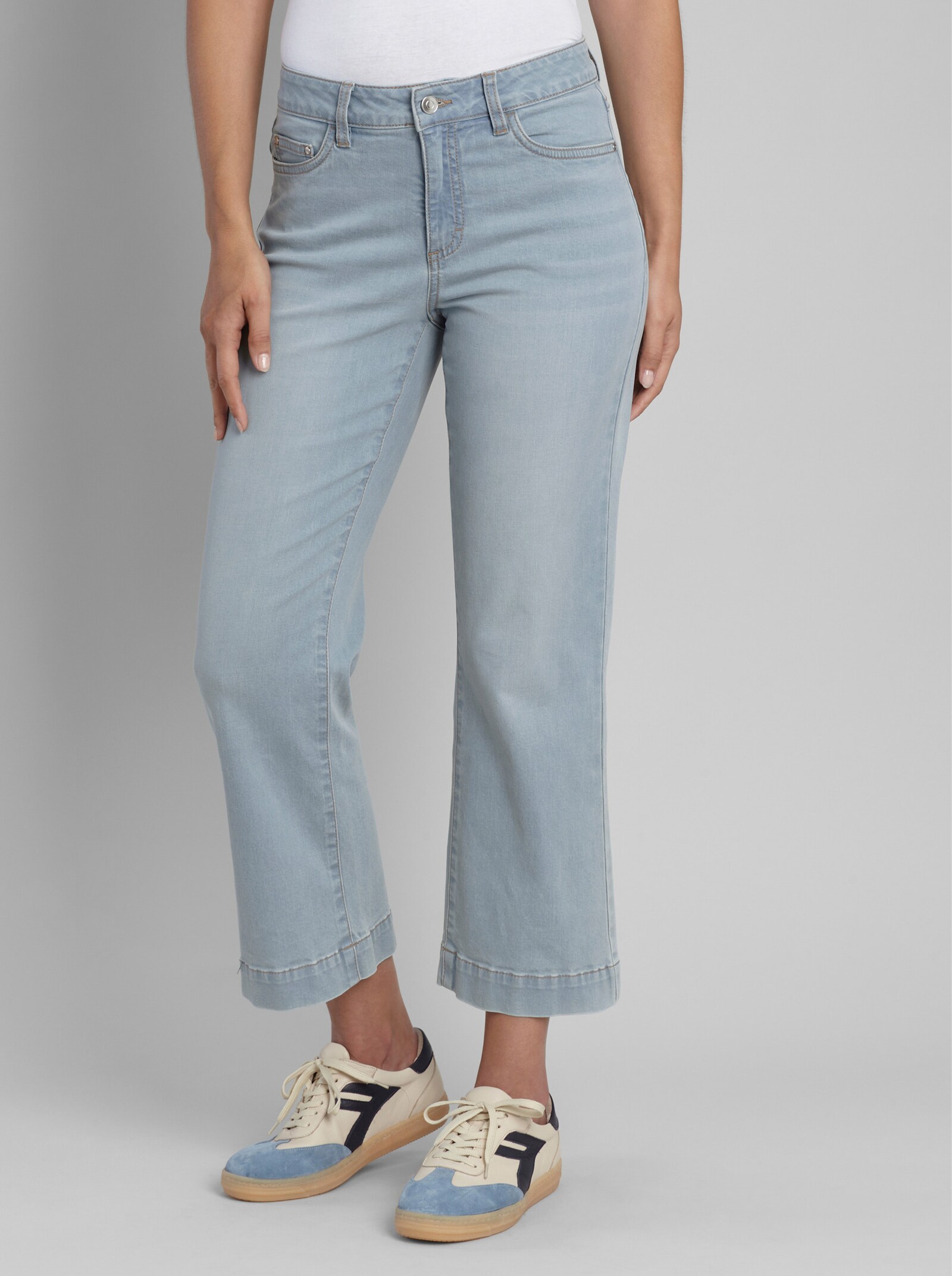 heine 5-Pocket-Jeans mit weitem Bein - blue-bleached