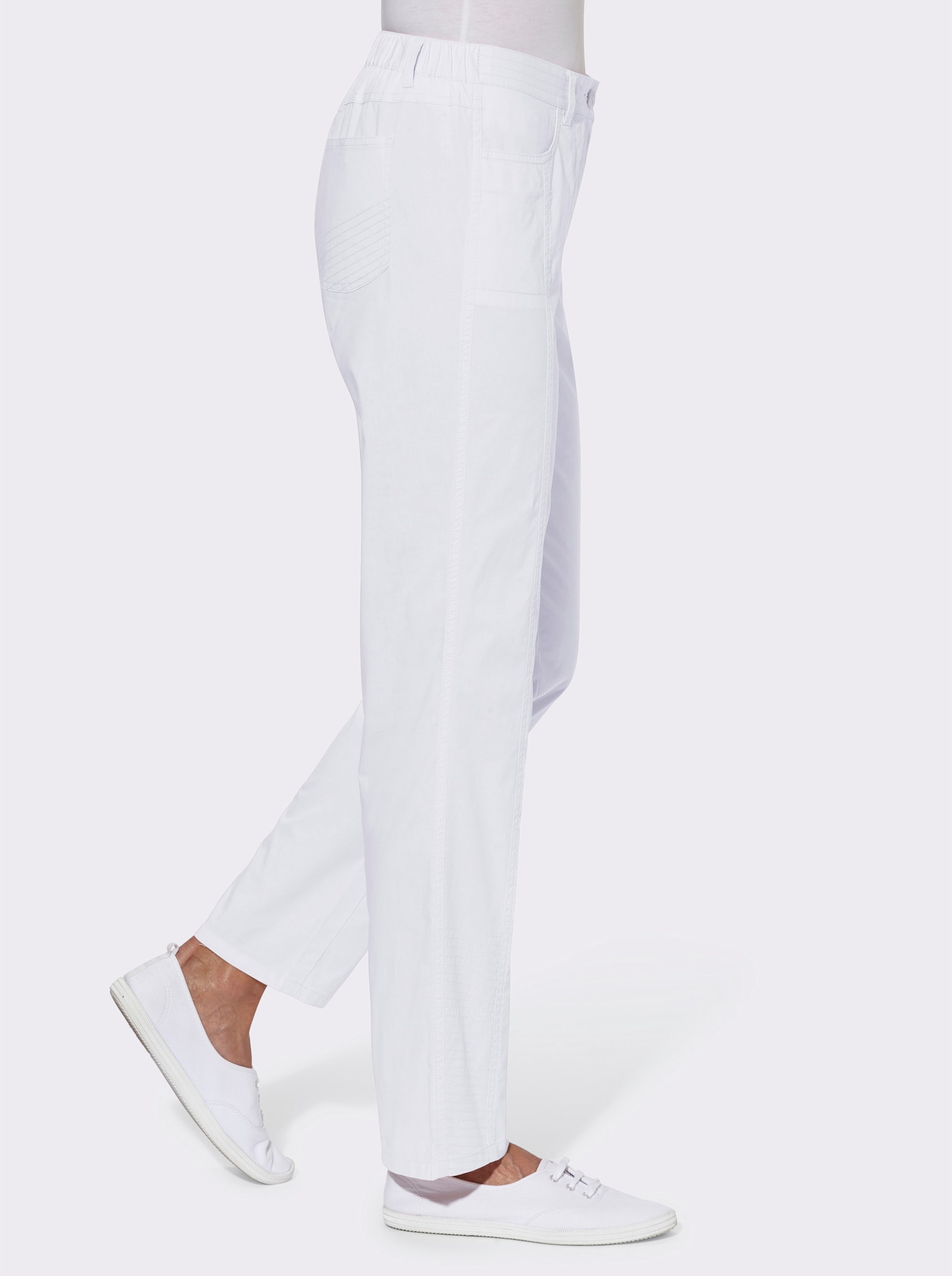 Stretch-Hose mit rückwärtigem Dehnbund - weiß