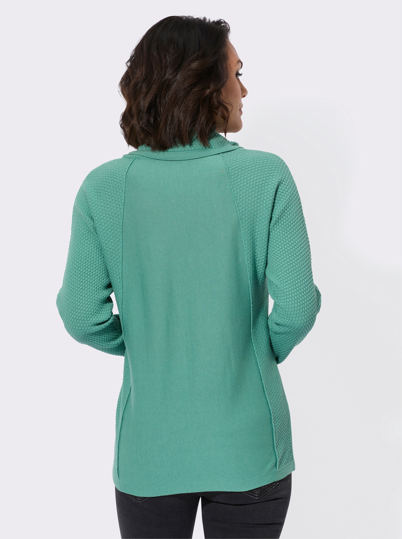 Pullover mit Waffel-Struktur - salbei