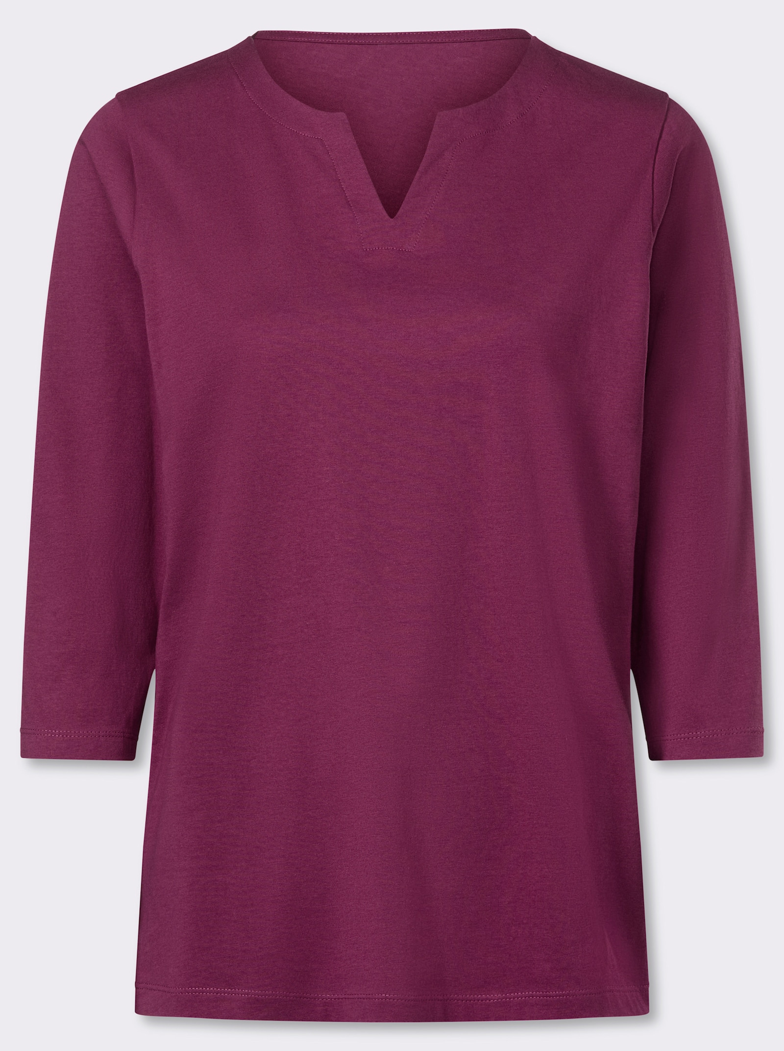 3/4-Arm-Shirt aus reiner Baumwolle - malve