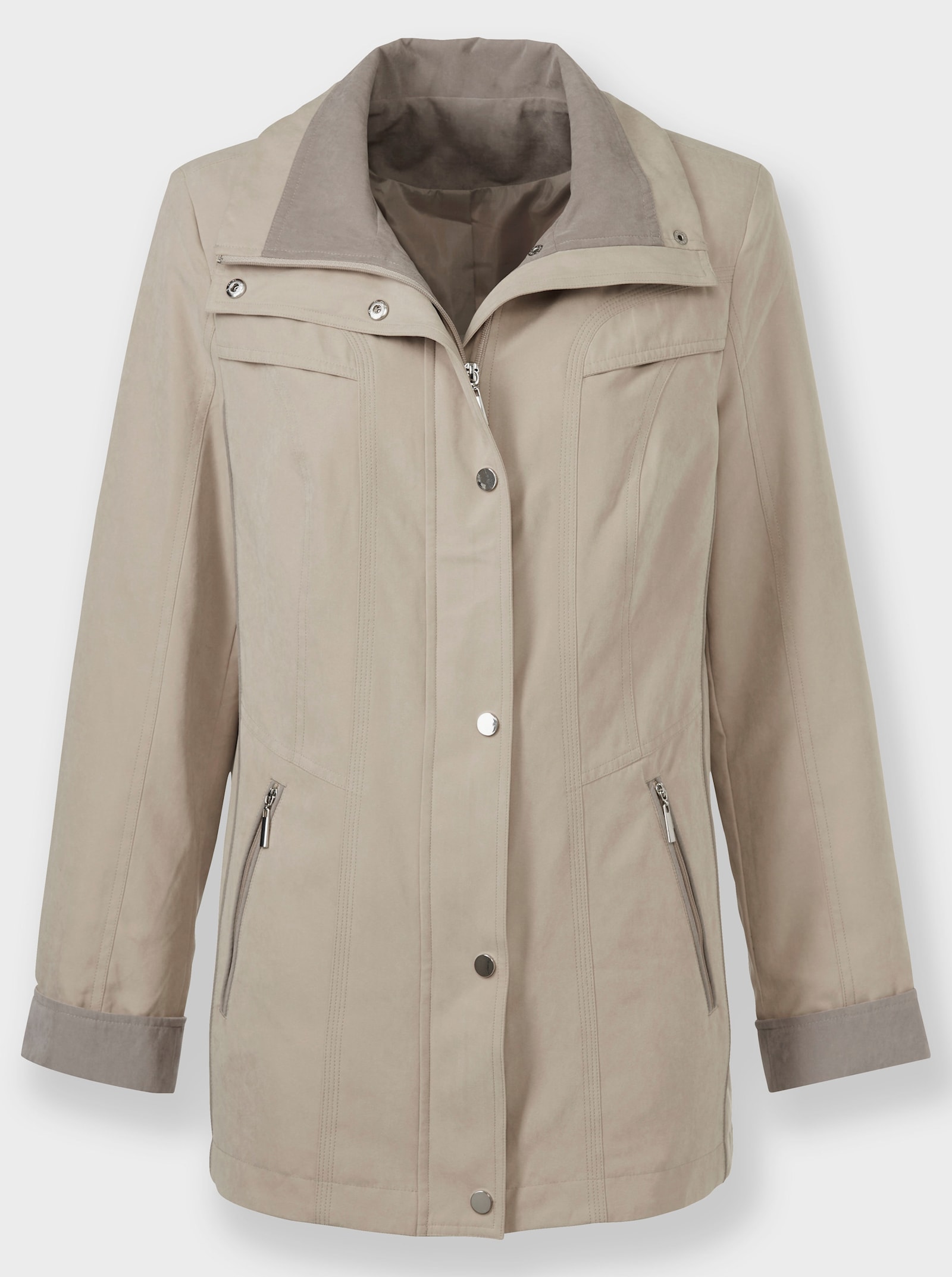 Microfaserjacke mit verdecktem Reißverschluss - sesam