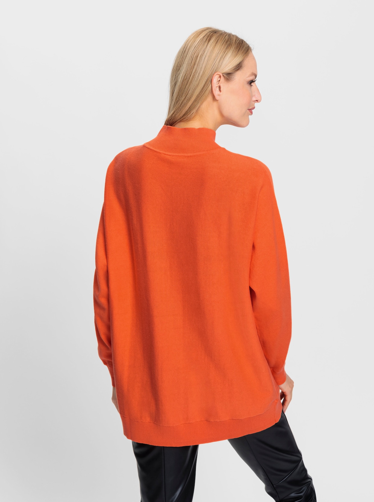heine Trui met opstaande kraag - oranje
