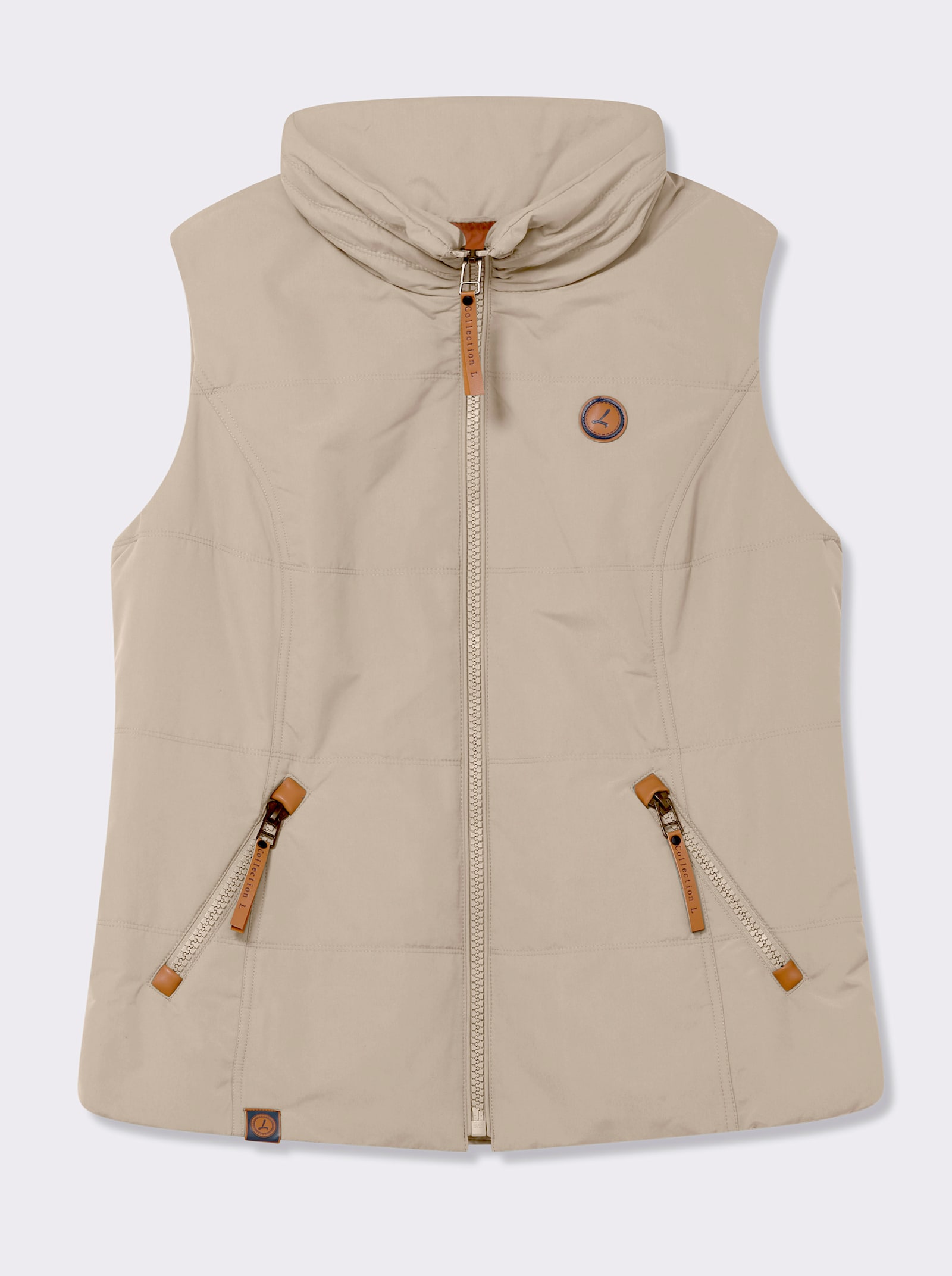 Steppweste in Microfaser-Qualität - beige