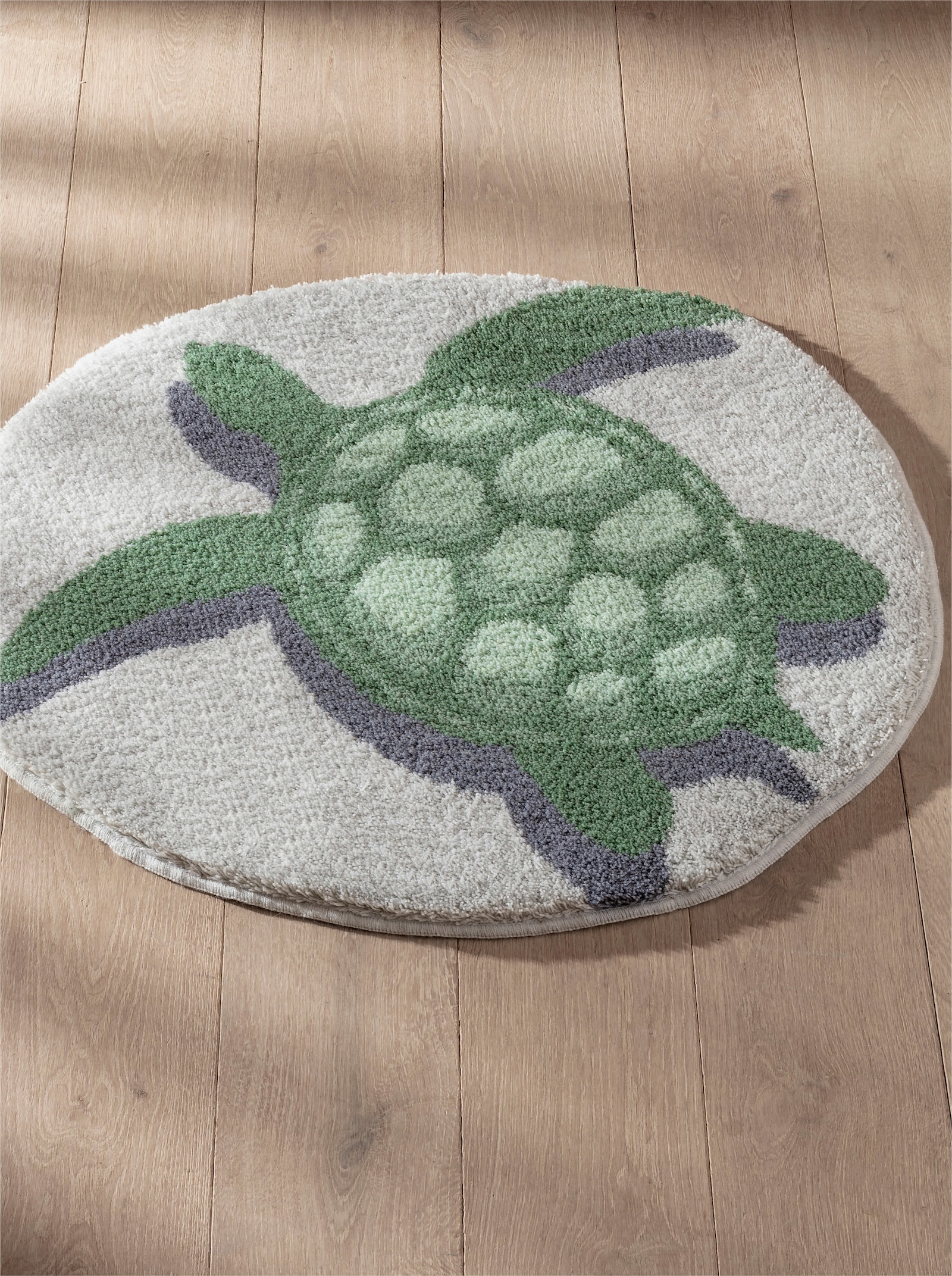 Grund Badmat - grijs/groen gedessineerd