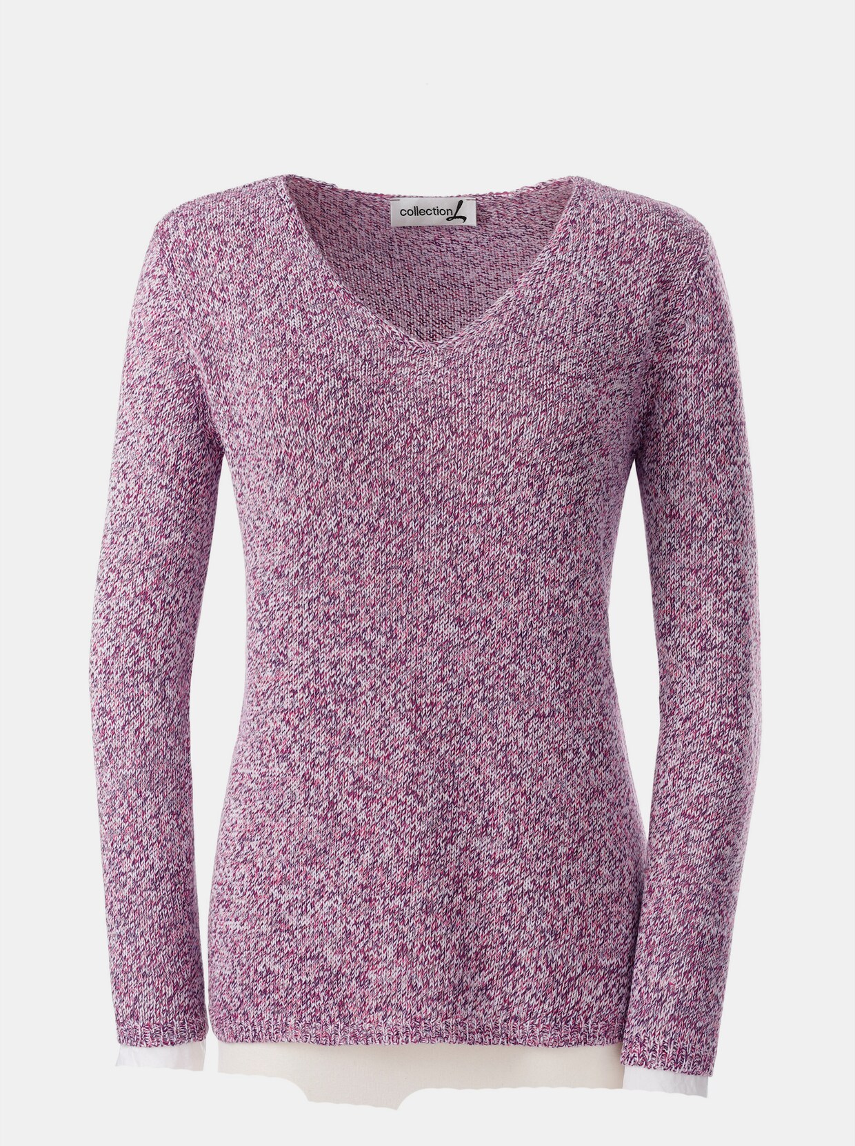 Tricotvest - fuchsia gemêleerd