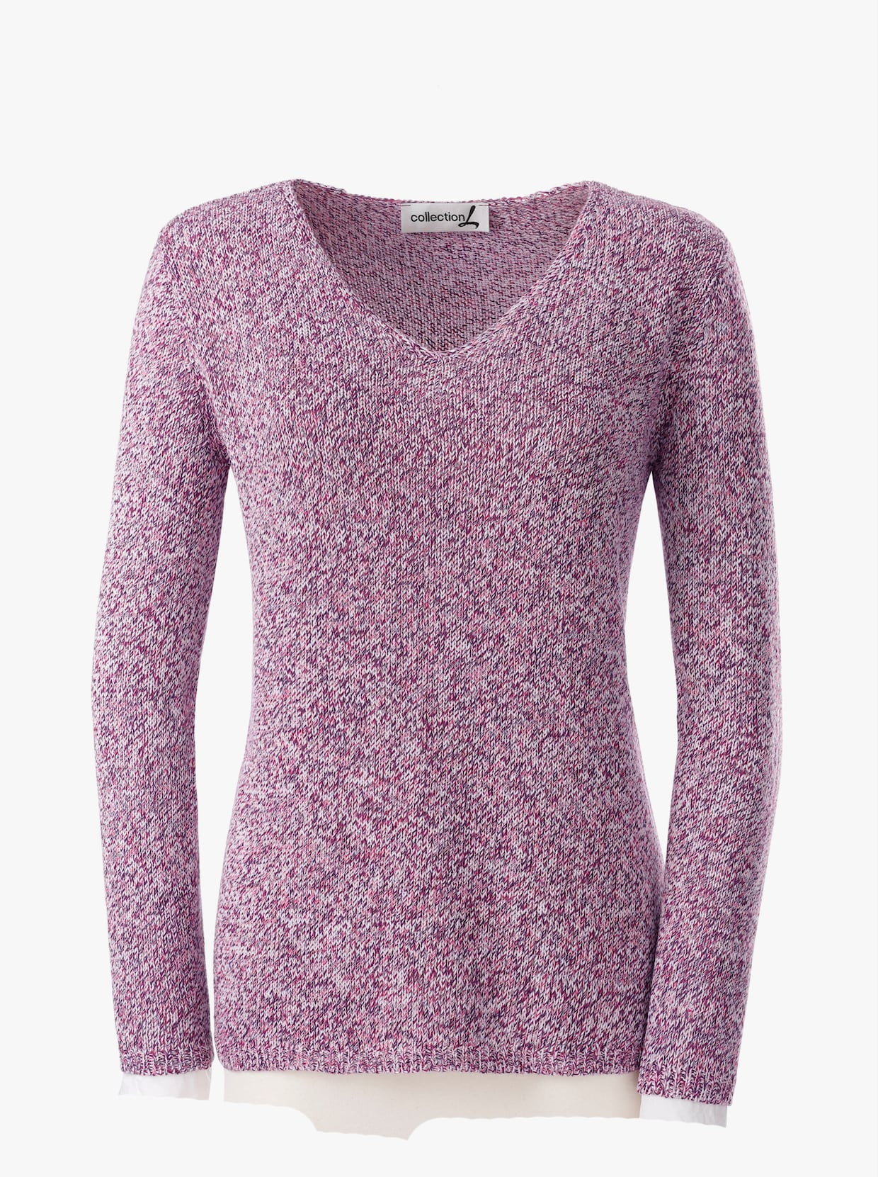 Pull en tricot - fuchsia chiné