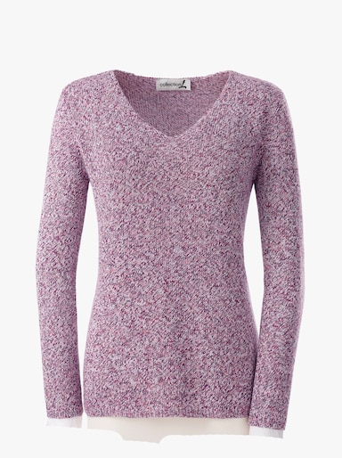 Strickpullover aus Melangegarn - fuchsia-meliert