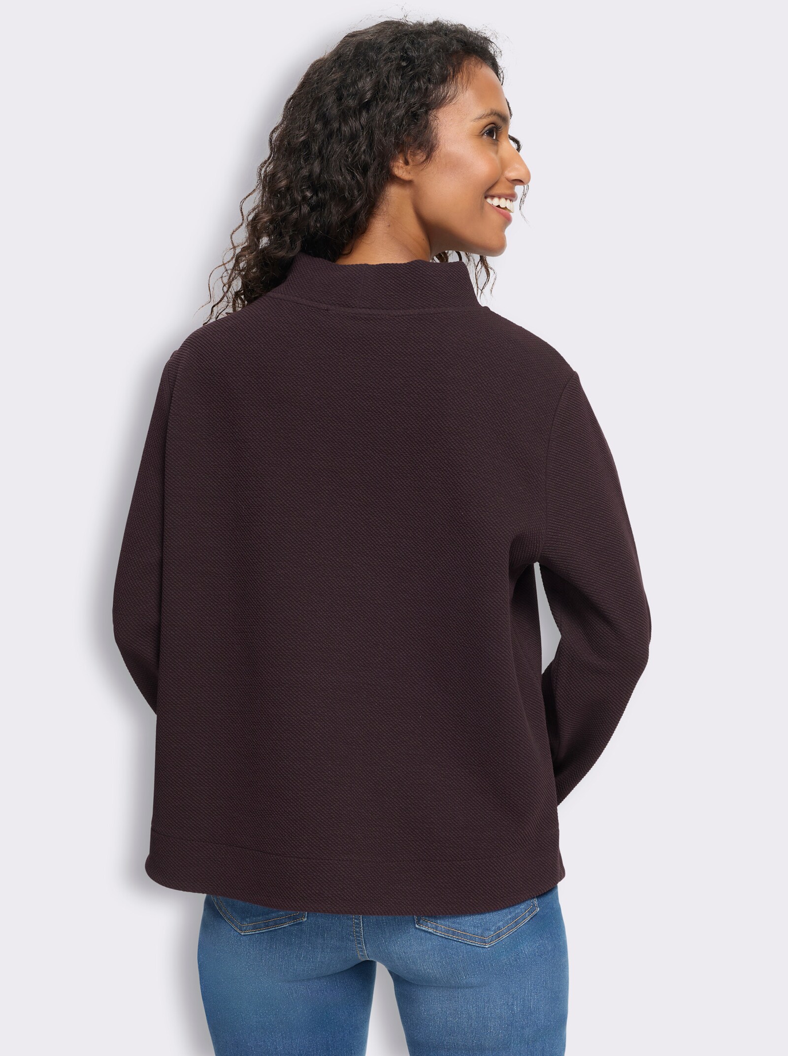 heine Sweatshirt in Melange-Optik - burgund