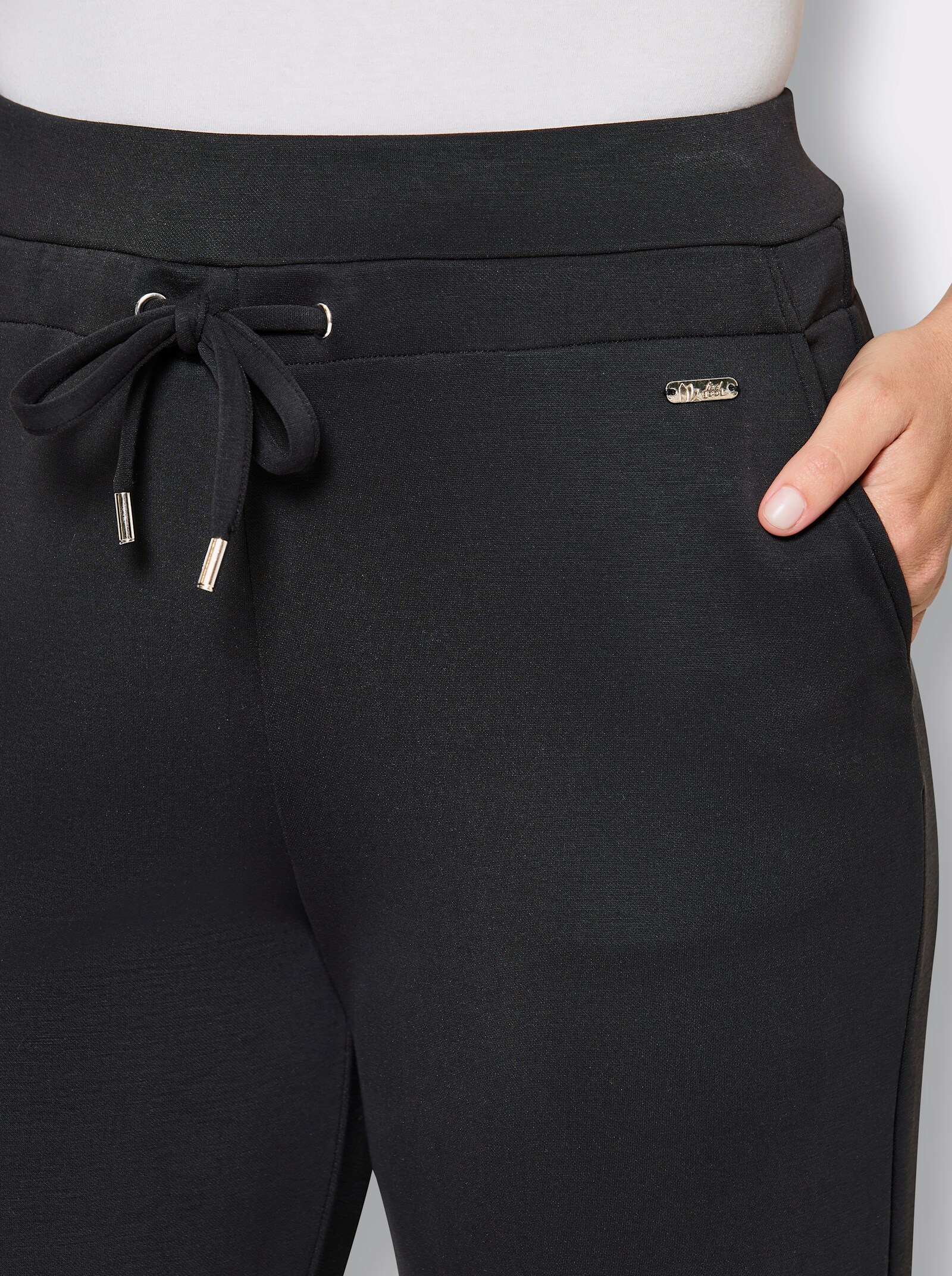 feel good Dehnbund-Hose mit weitem Bein - schwarz