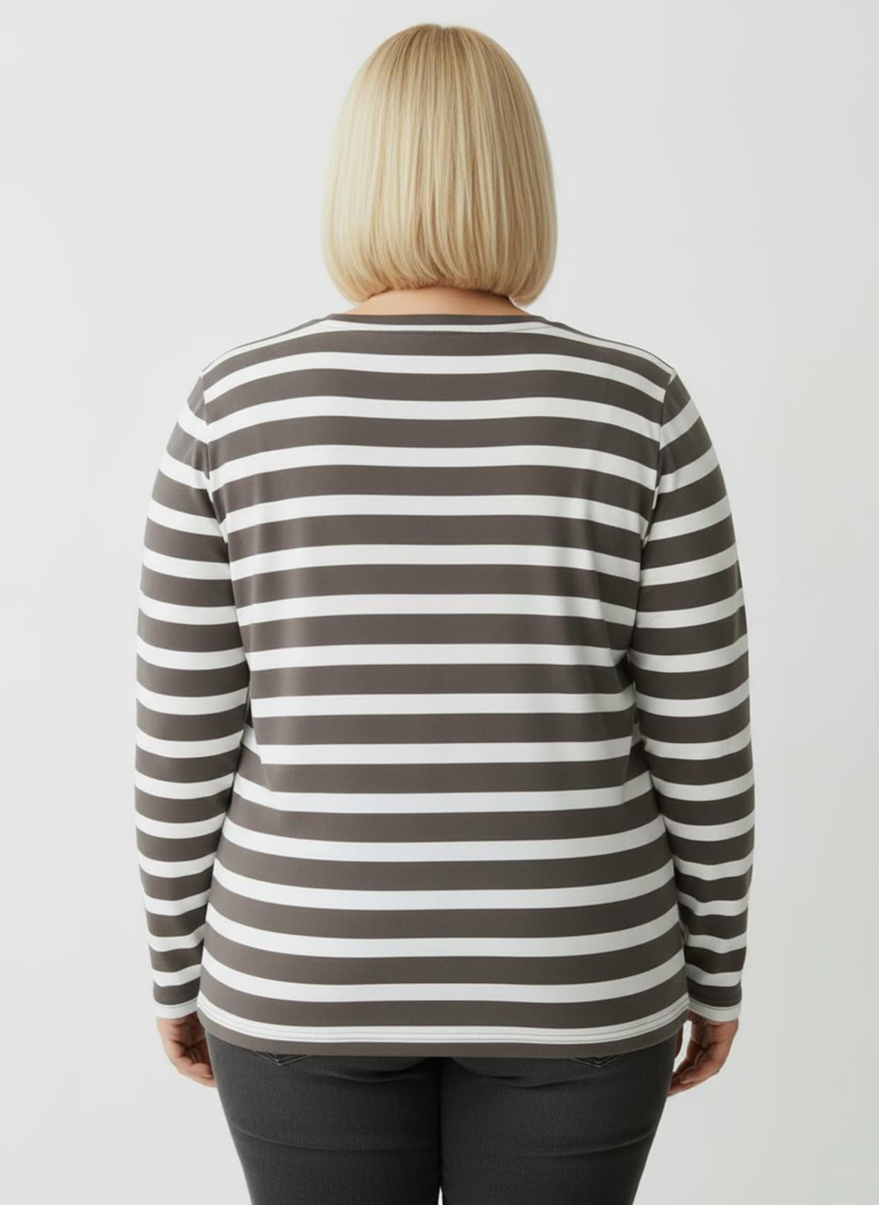 Shirt im Ringelmuster - dunkeltaupe-weiß-geringelt