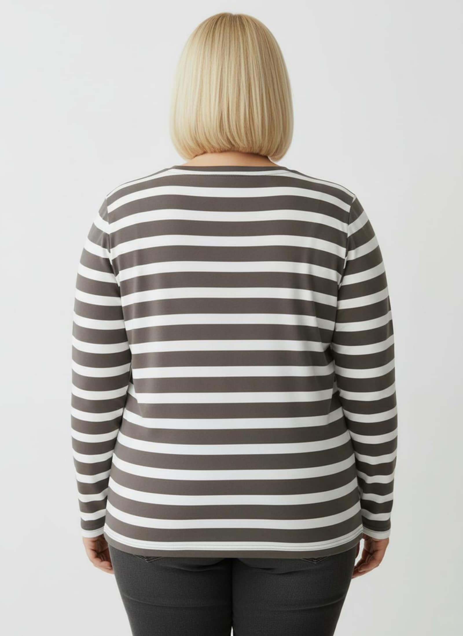 Shirt im Ringelmuster - dunkeltaupe-weiß-geringelt