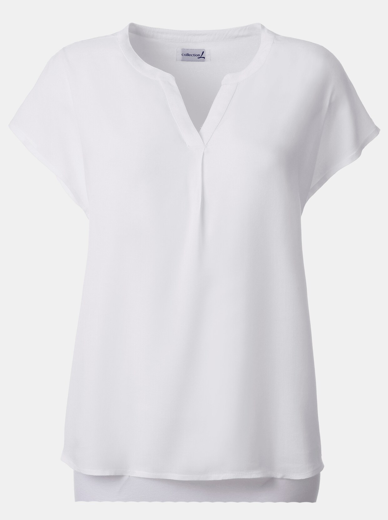 Kurzarm-Bluse - wollweiß