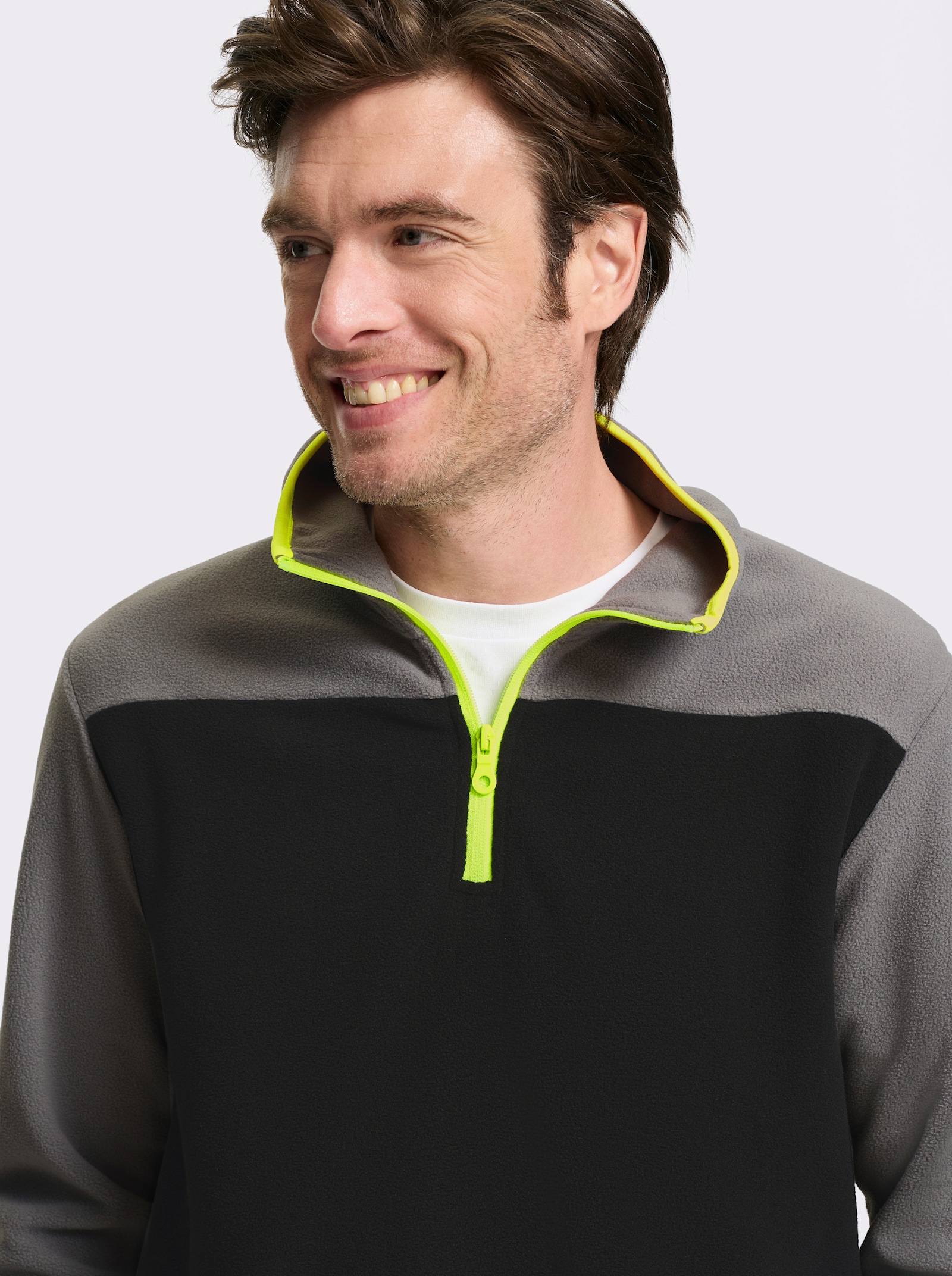 Catamaran Sports Fleeceshirt mit kontrastfarbigen Details - grau