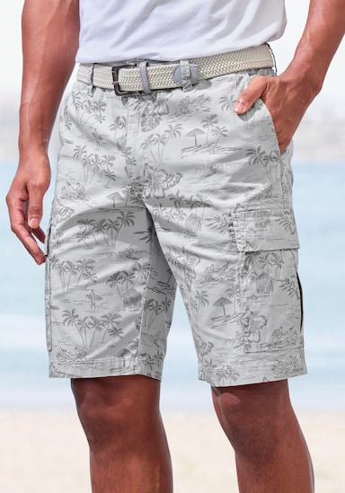 John Devin Cargoshort - grijs bedrukt