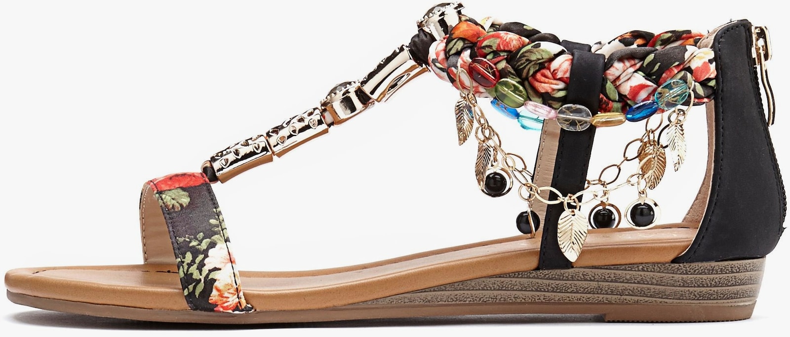 LASCANA Sandale - schwarz-rot-braun-bunt