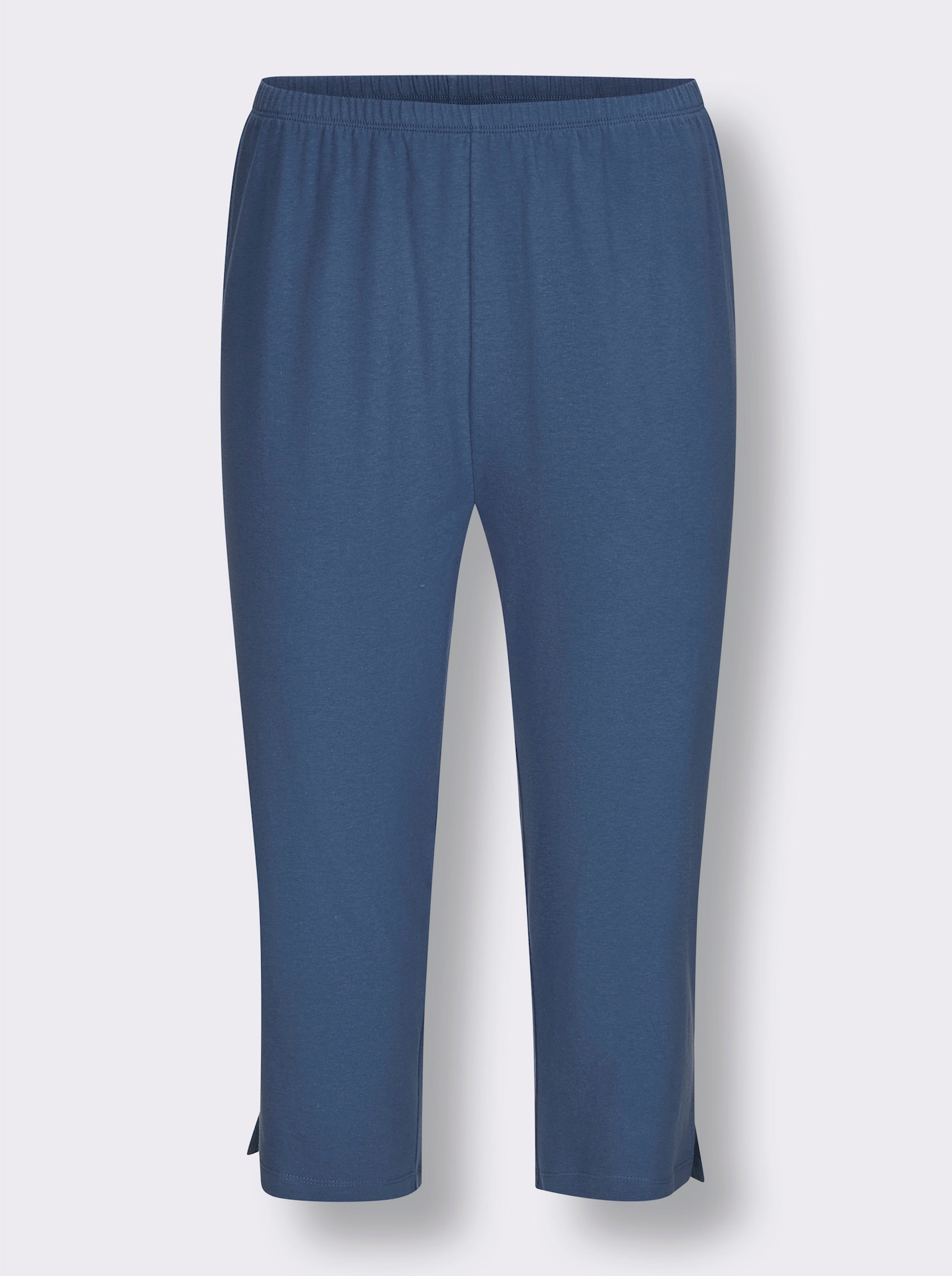 wäschepur Capri-Schlafanzüge mit Knopfleiste - jeansblau + jeansblau-geringelt