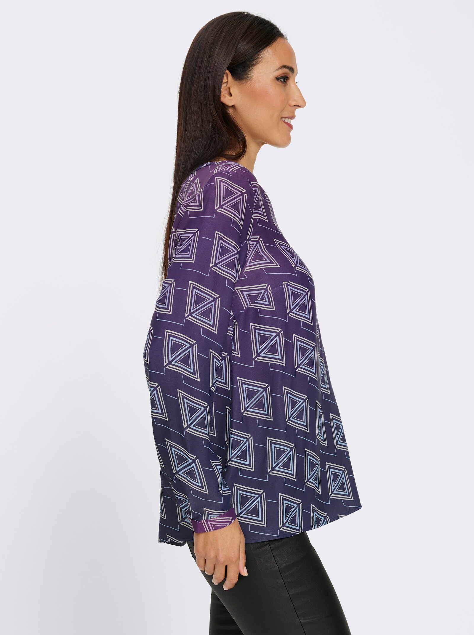 heine Druckbluse mit Farbverlauf - marine-traube-bedruckt