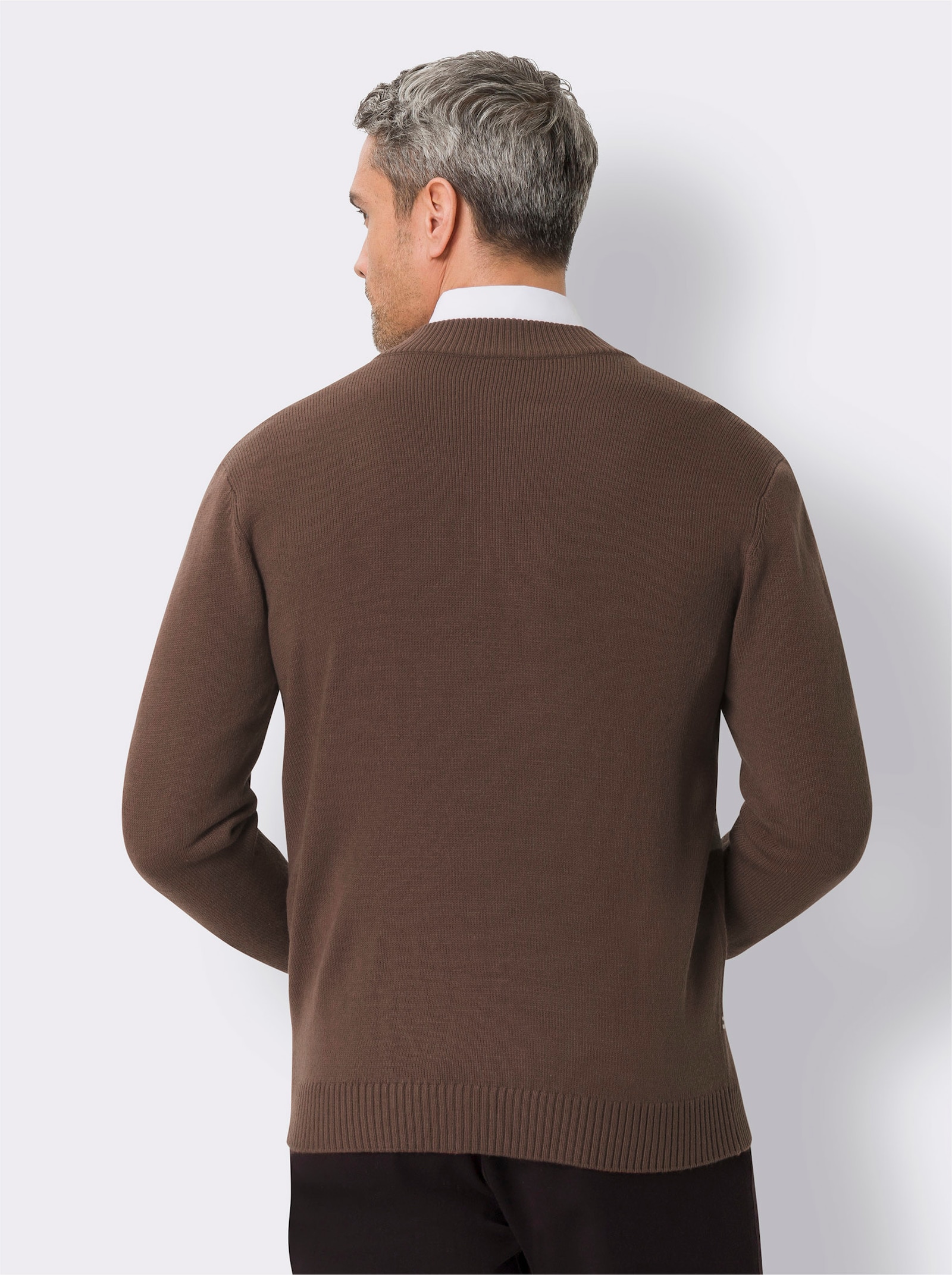 Strickjacke mit grafischem Muster - schoko-gemustert