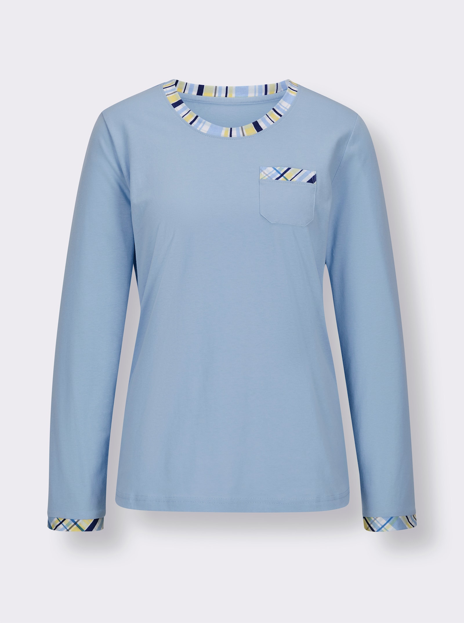 wäschepur Schlafanzug - eisblau-weiß-bedruckt