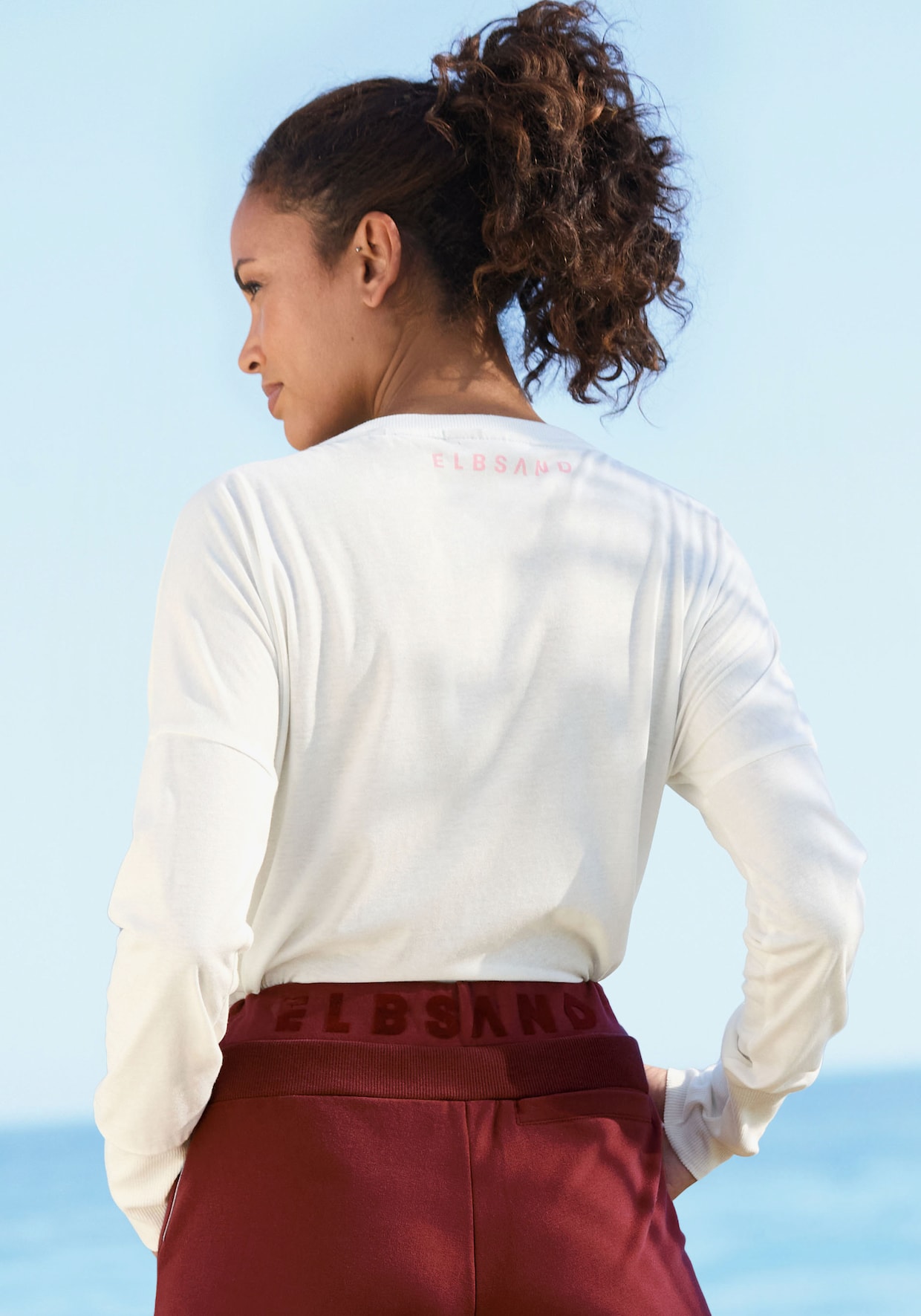 Elbsand Langarmshirt - weiss bedruckt