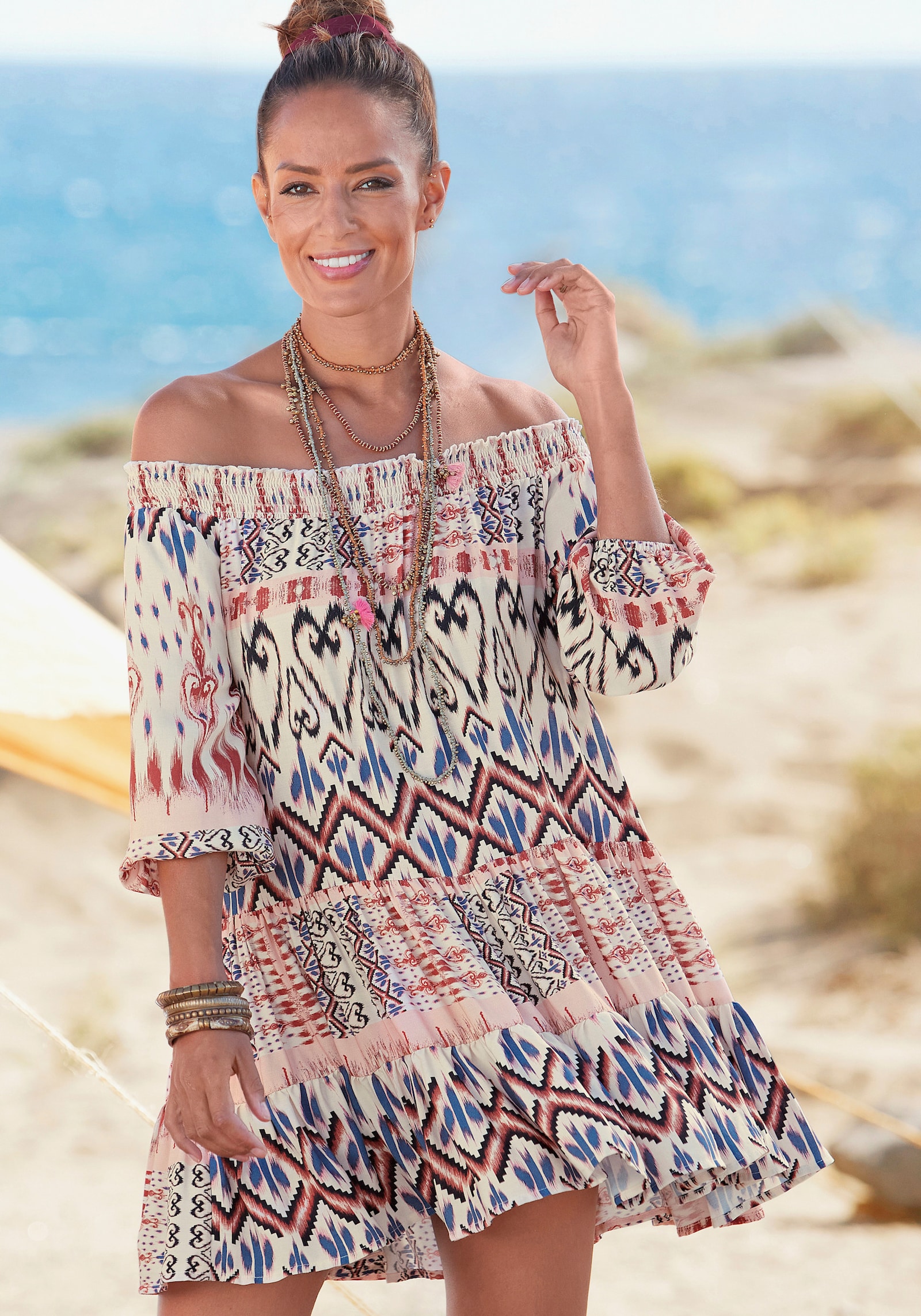 Buffalo Robe imprimée - crème imprimé