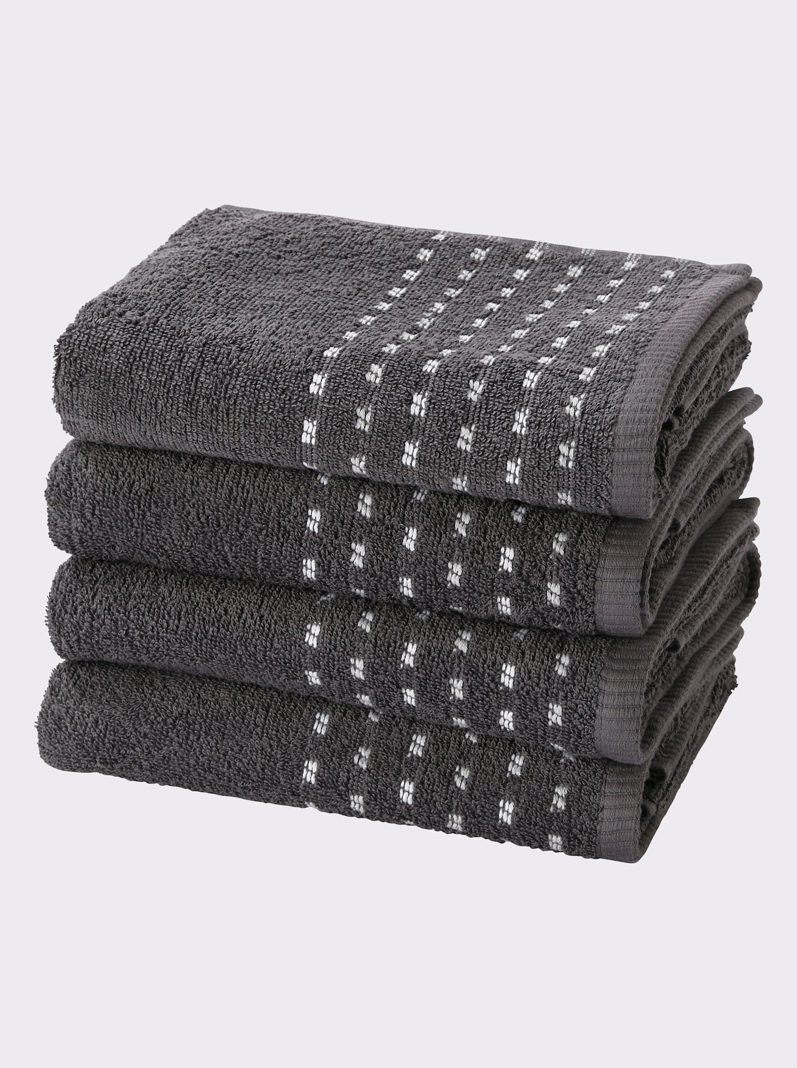 wäschepur 4-tlg. Handtuch-Sparset - anthrazit