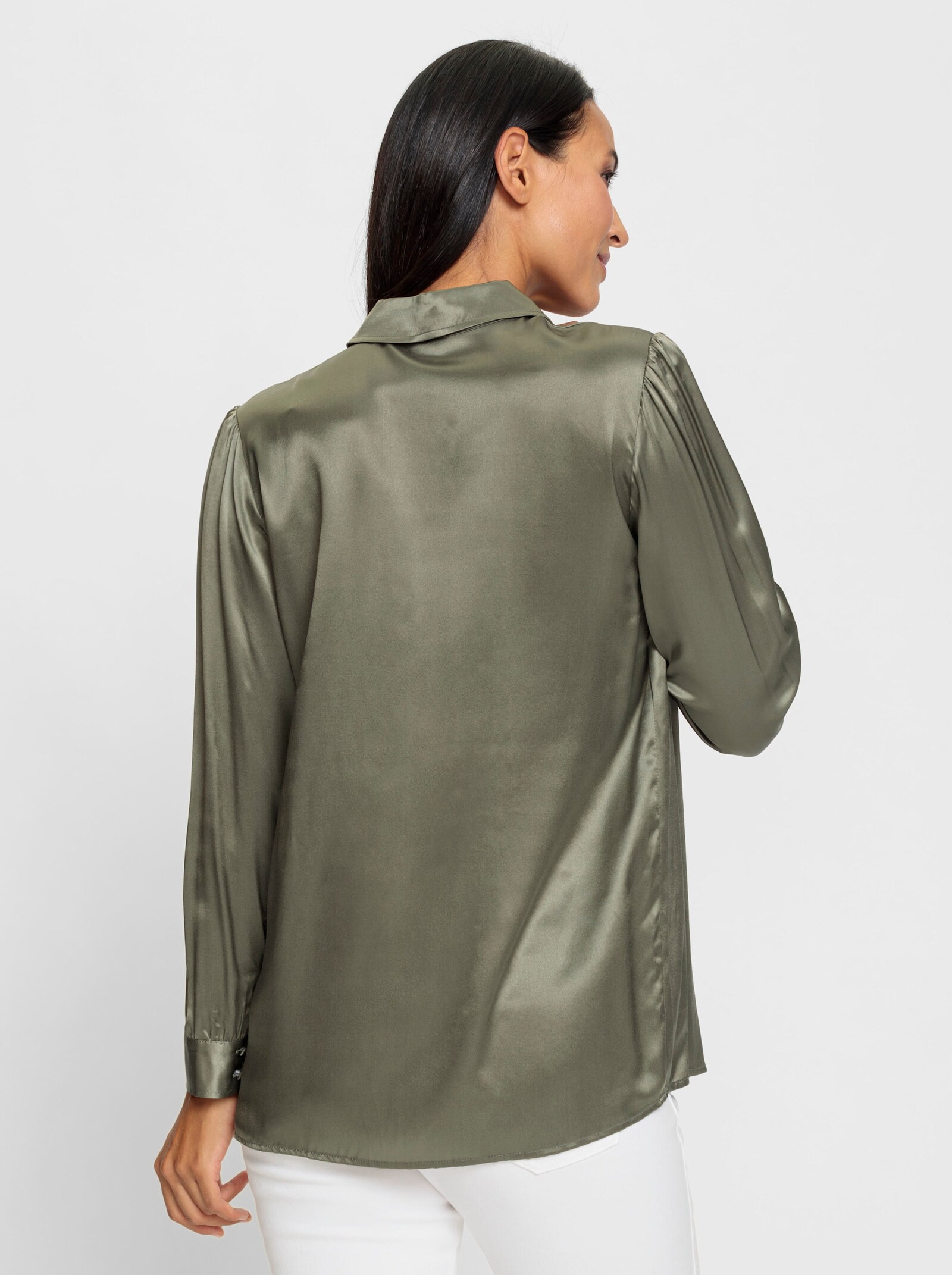 heine Hemdbluse mit Seiden-Anteil - khaki