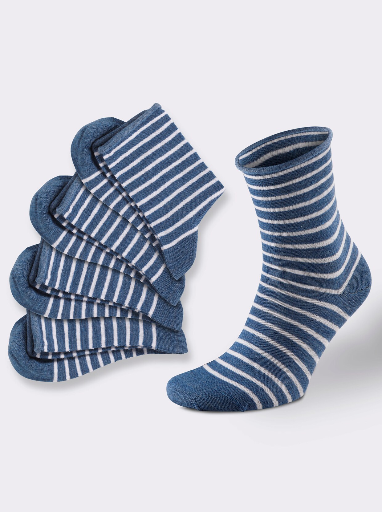 wäschepur Damen-Socken - jeansblau-meliert