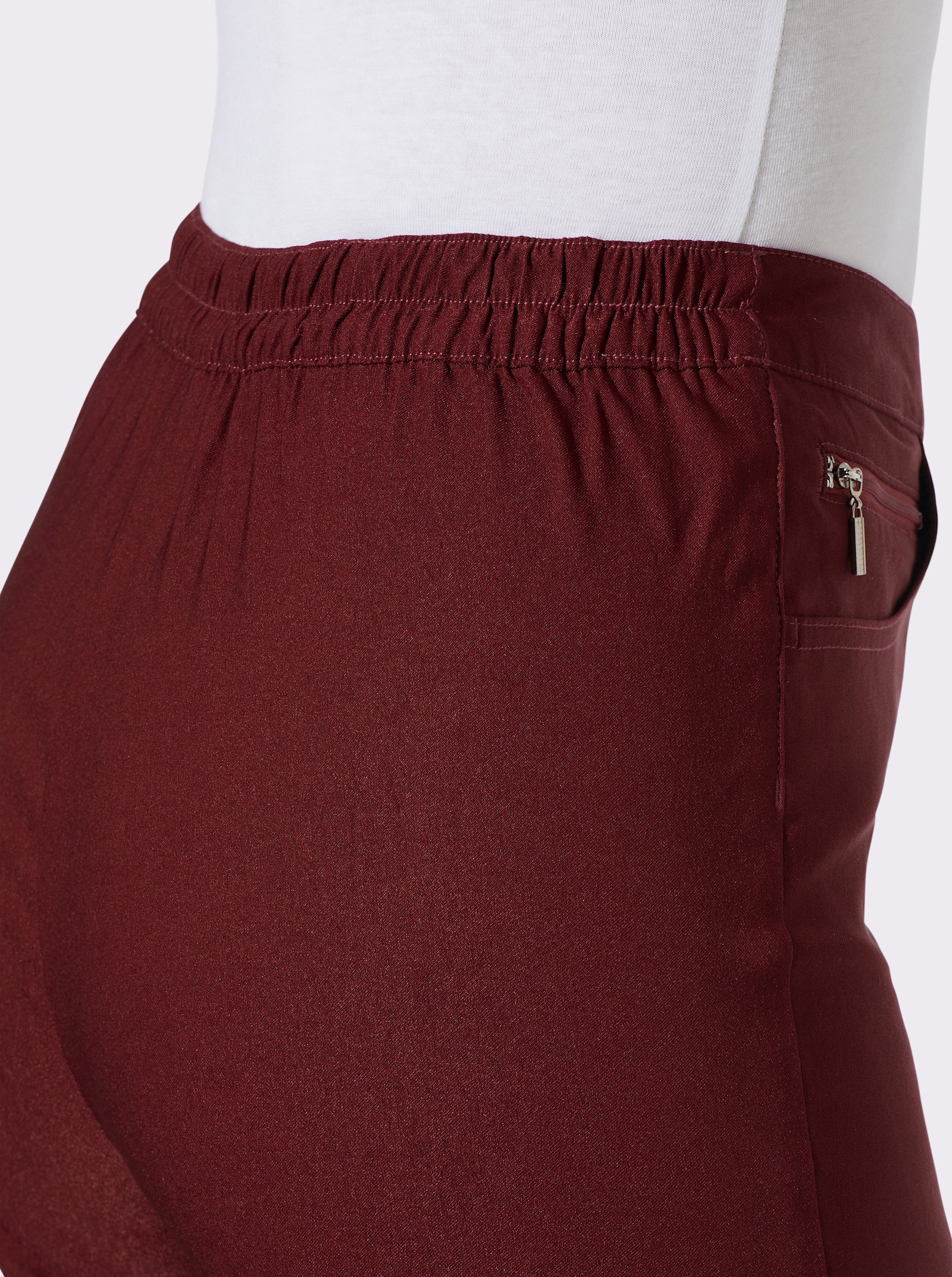 Bengalinebroek met sierritssluitingen - bordeaux