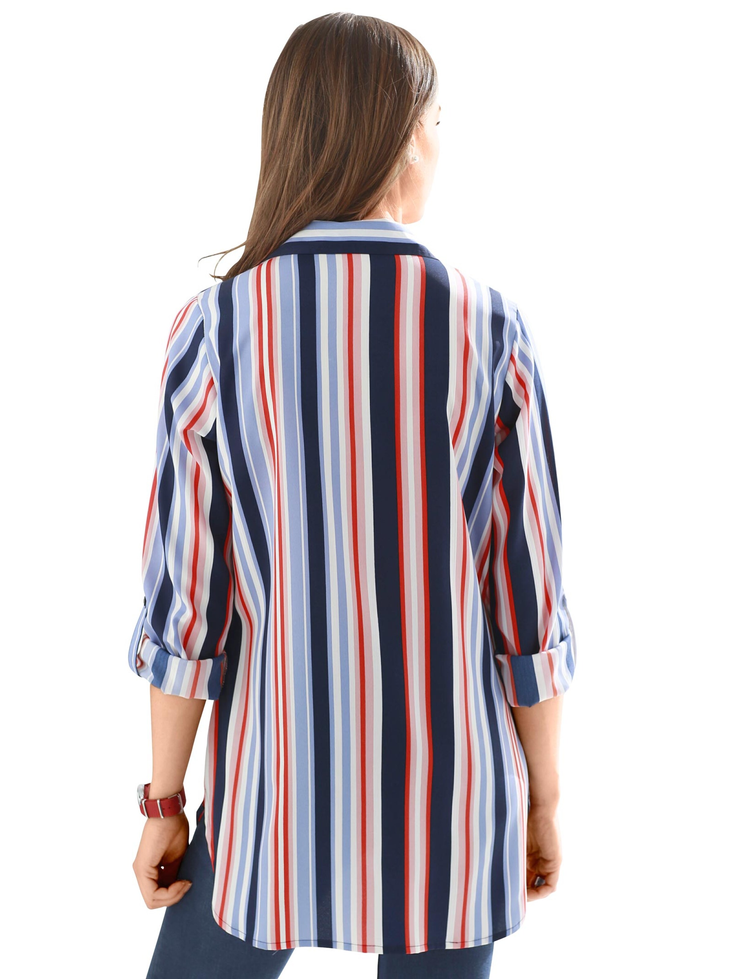 Gestreifte Bluse - rot-blau-gestreift