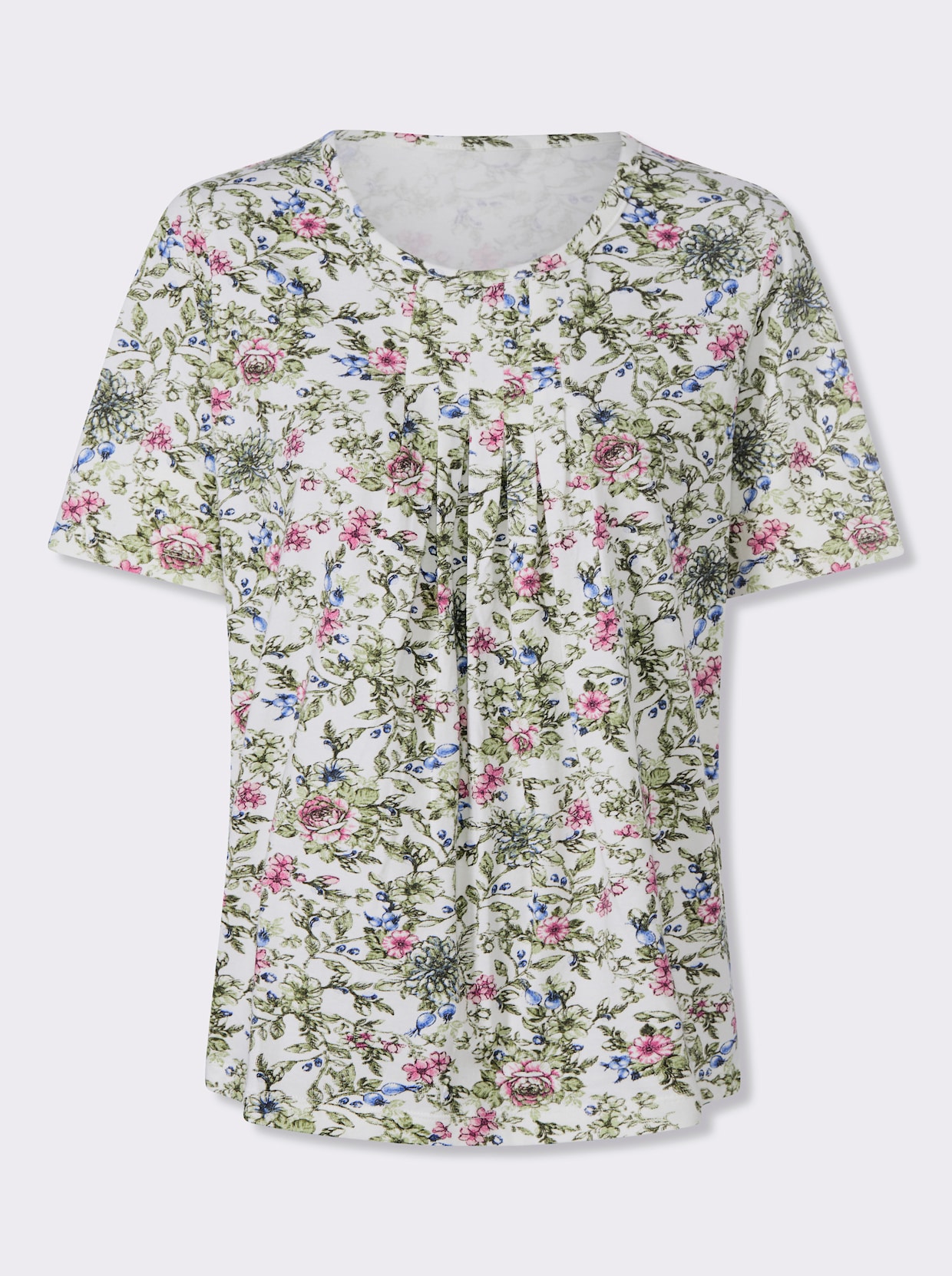 Print-Shirt - ecru-khaki-bedruckt