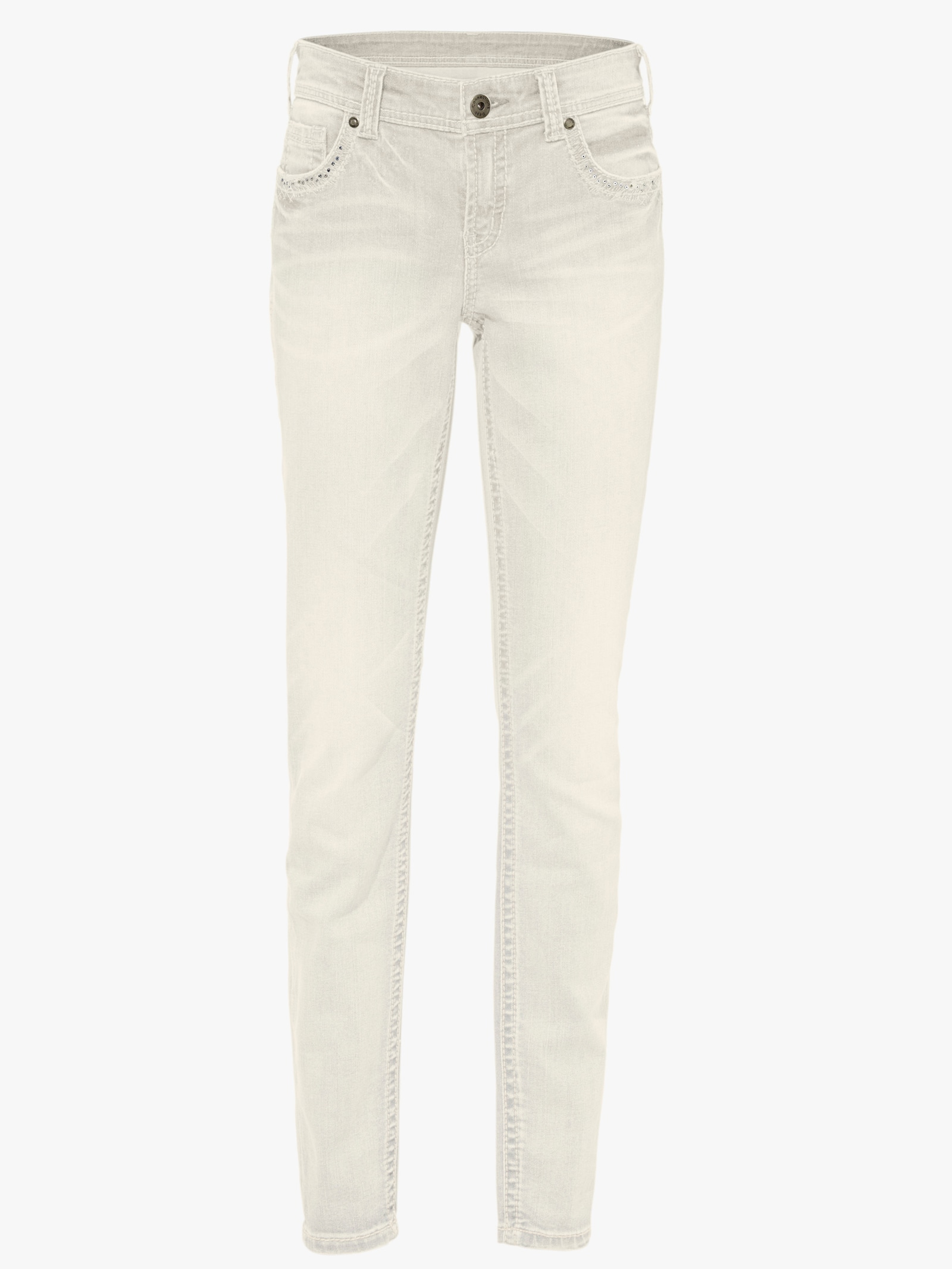 heine Skinny jeans met borduursel - ecru