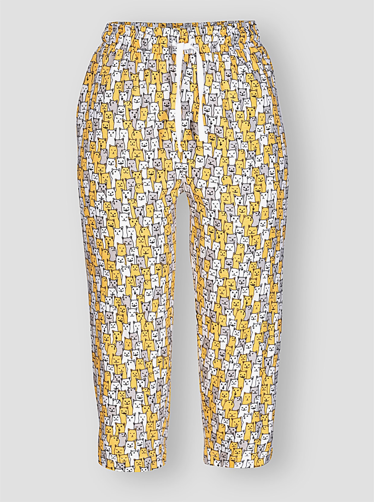 wäschepur Capri-legging - wit/geel bedrukt